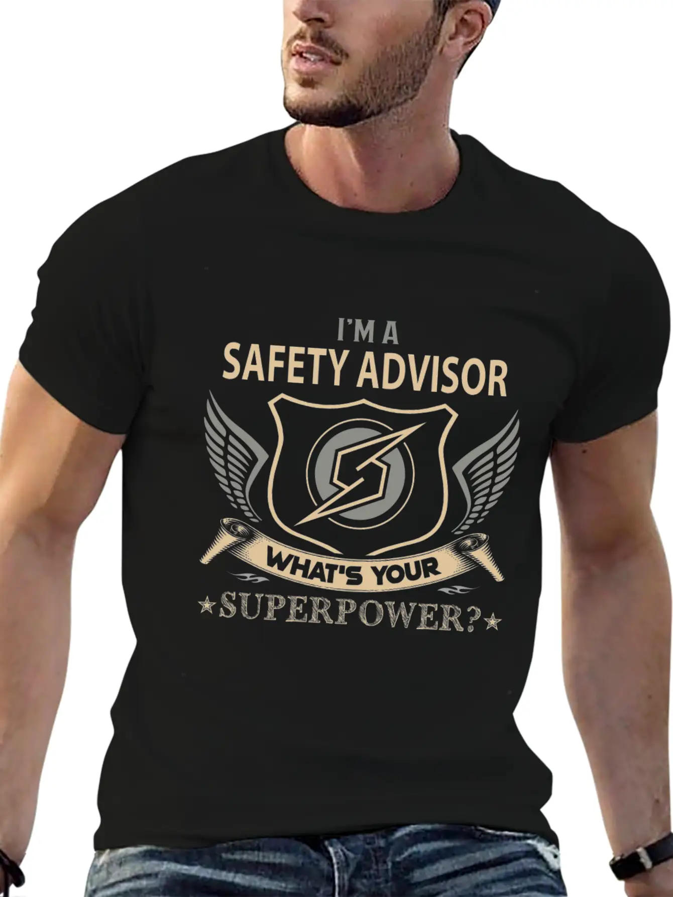 Safety Advisor T Shirt - Superpower Job Gift Item Stylish Everyday T-Shirt – Unisex Basic Cotton Tee
