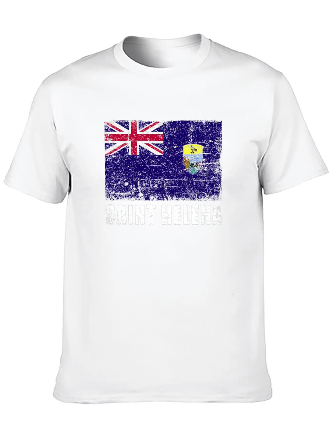 Saint Helena Flag Grunge Country Flag Saint Helena Basic Graphic T-Shirt – Daily Comfort In Soft Cotton