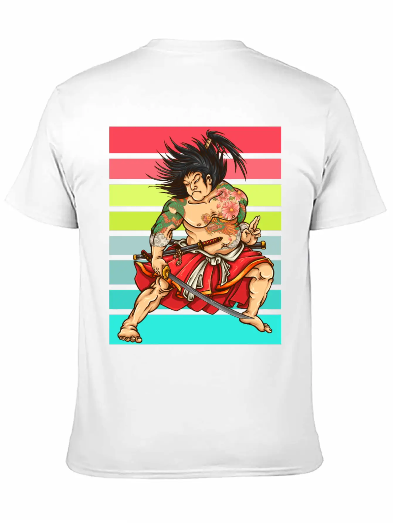 Samurai Sunset Basic Graphic T-Shirt – Daily Comfort In Soft Cotton