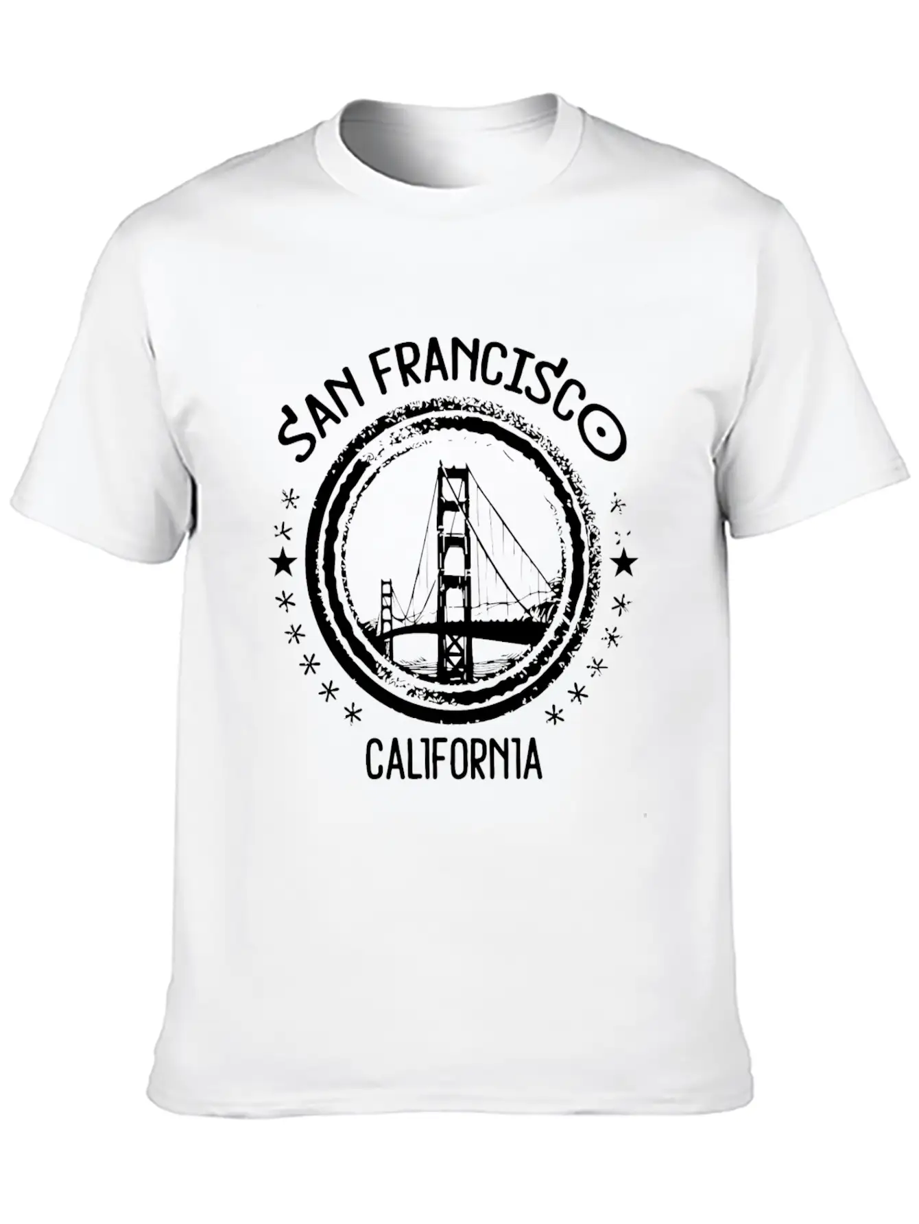 San Francisco Skyline Golden Gate Bridge CA USA Stylish Everyday T-Shirt – Unisex Basic Cotton Tee