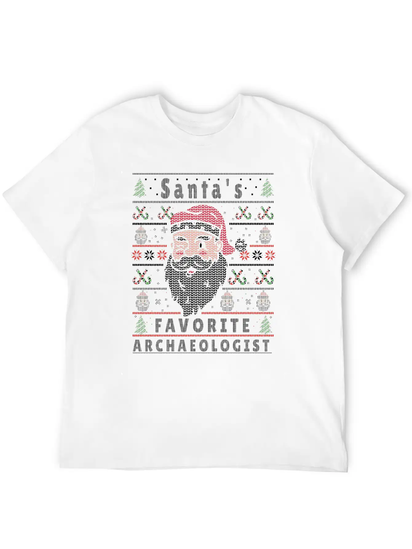 Santas XMAS Ugly Christmas Archaeologist Stylish Everyday T-Shirt – Unisex Basic Cotton Tee