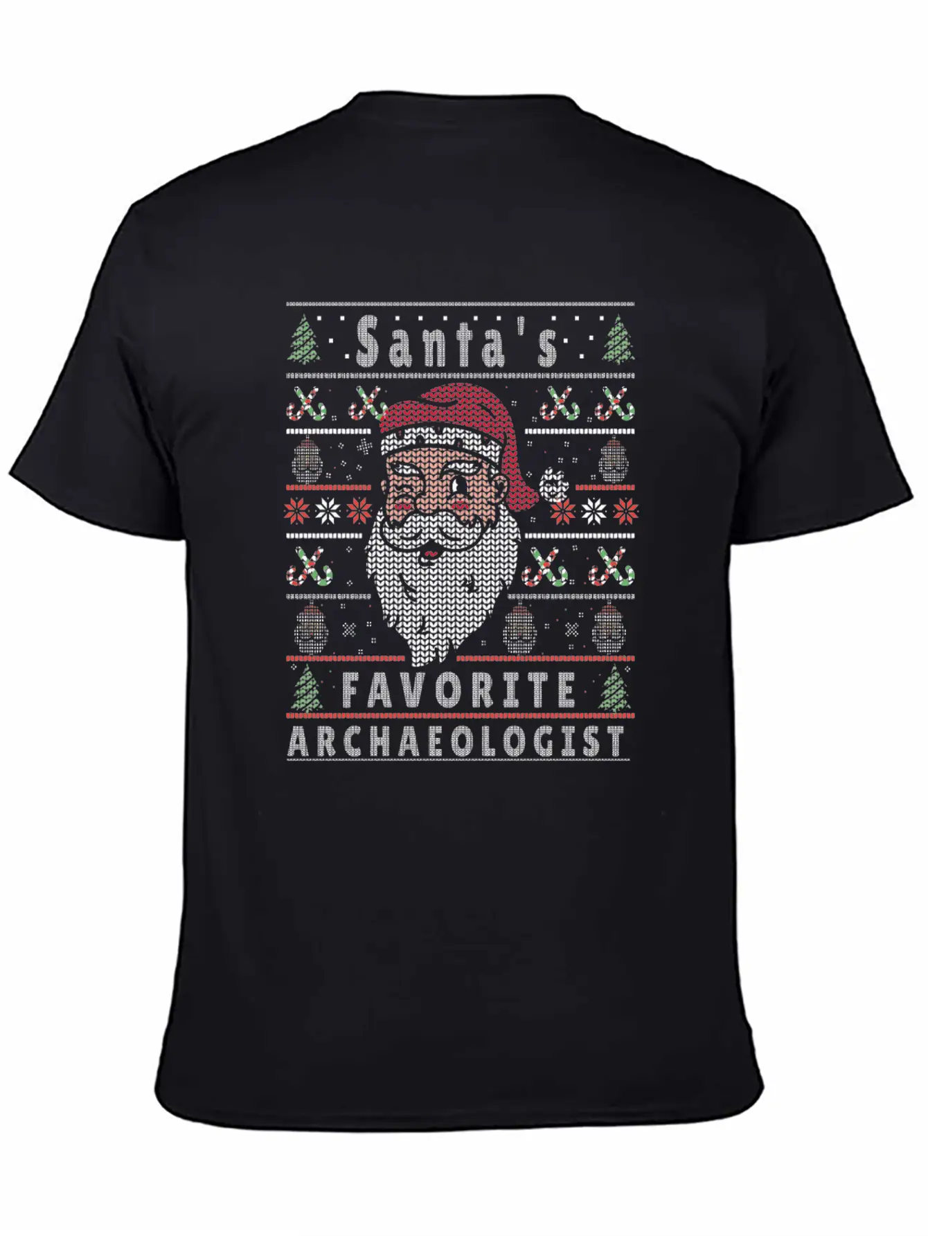 Santas XMAS Ugly Christmas Archaeologist Stylish Everyday T-Shirt – Unisex Basic Cotton Tee