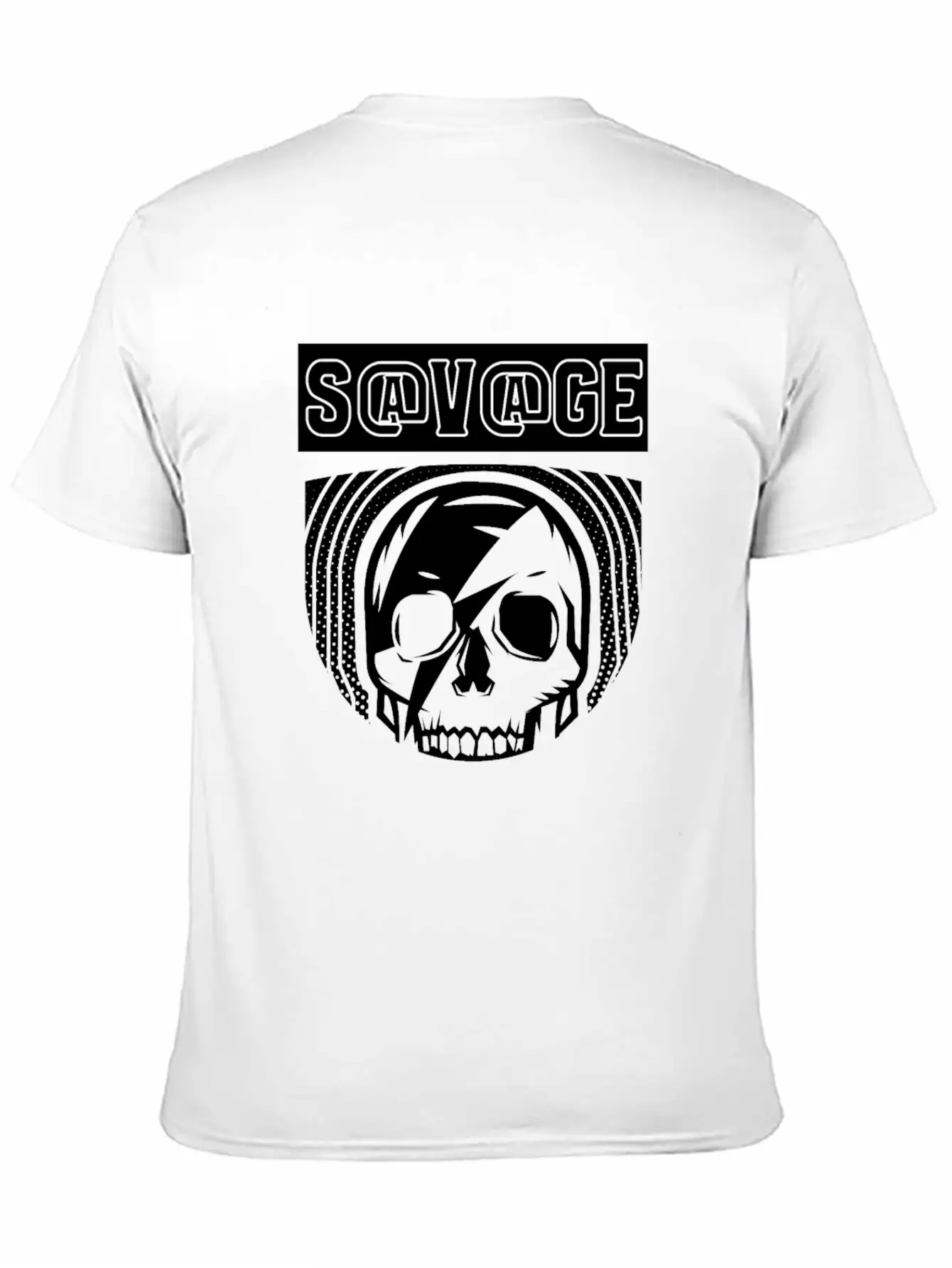 SAVAGE SKULL BLACK Stylish Everyday T-Shirt – Unisex Basic Cotton Tee