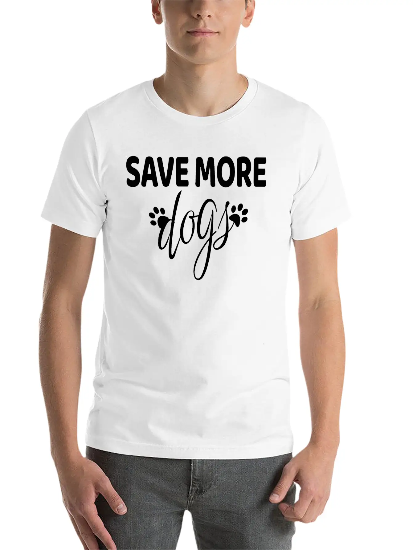 Save More Dogs - Adopt Dogs Classic Cotton Tee – Unisex Comfort For Any Season