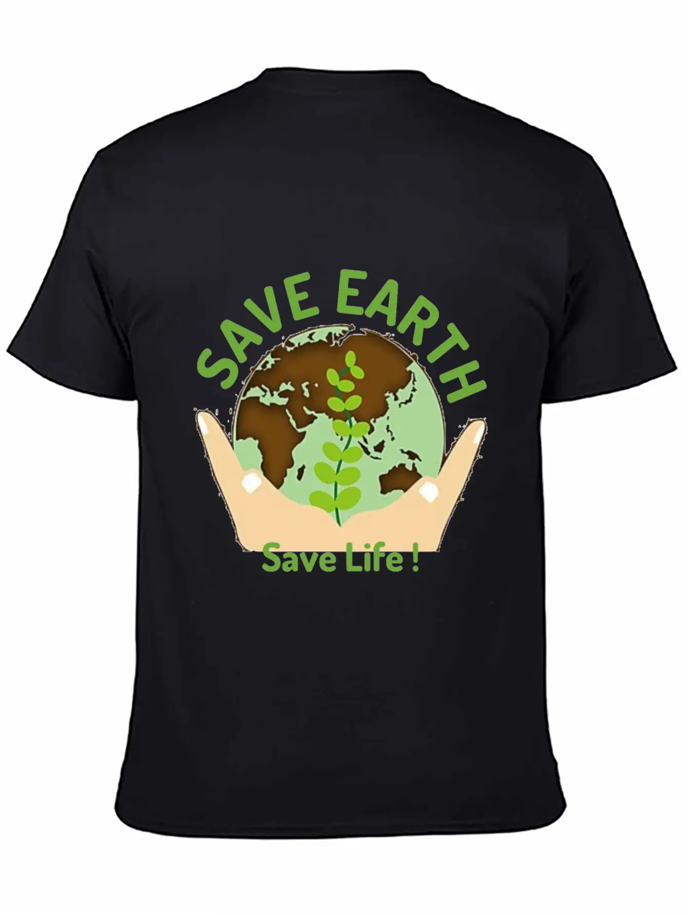 Save The Earth, Save Life ! Lightweight Cotton T-Shirt – Daily Comfort Graphic Shirt