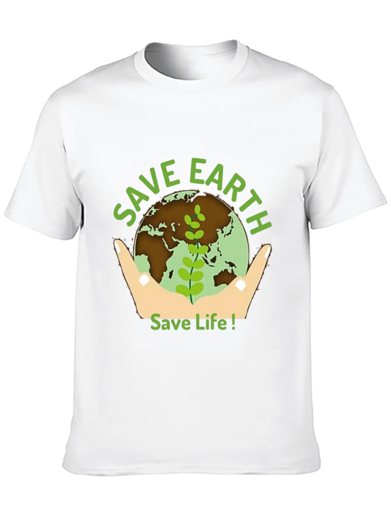 Save The Earth, Save Life ! Lightweight Cotton T-Shirt – Daily Comfort Graphic Shirt