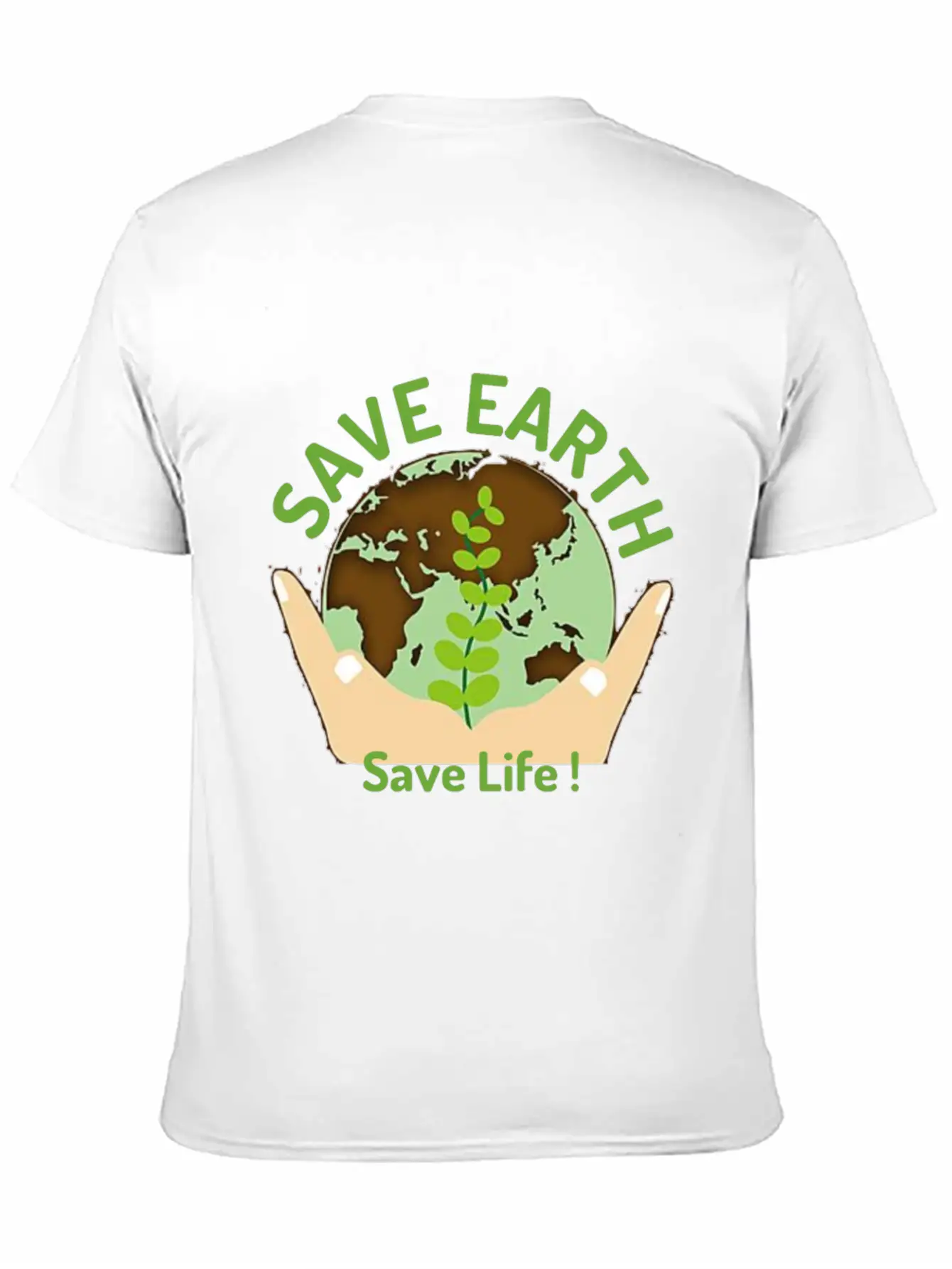 Save The Earth, Save Life ! Lightweight Cotton T-Shirt – Daily Comfort Graphic Shirt