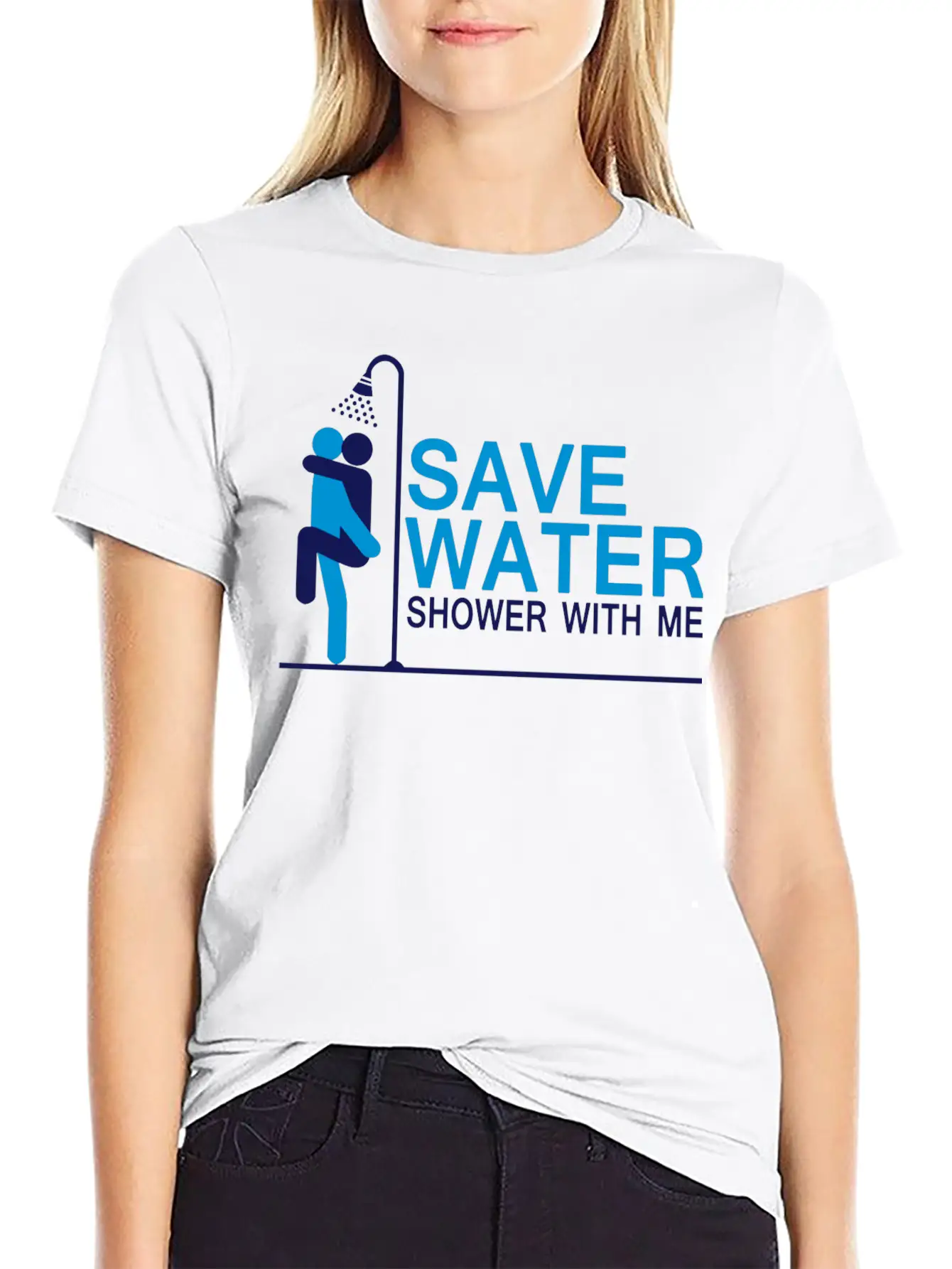 Save Water Shower With Me Stylish Everyday T-Shirt – Unisex Basic Cotton Tee