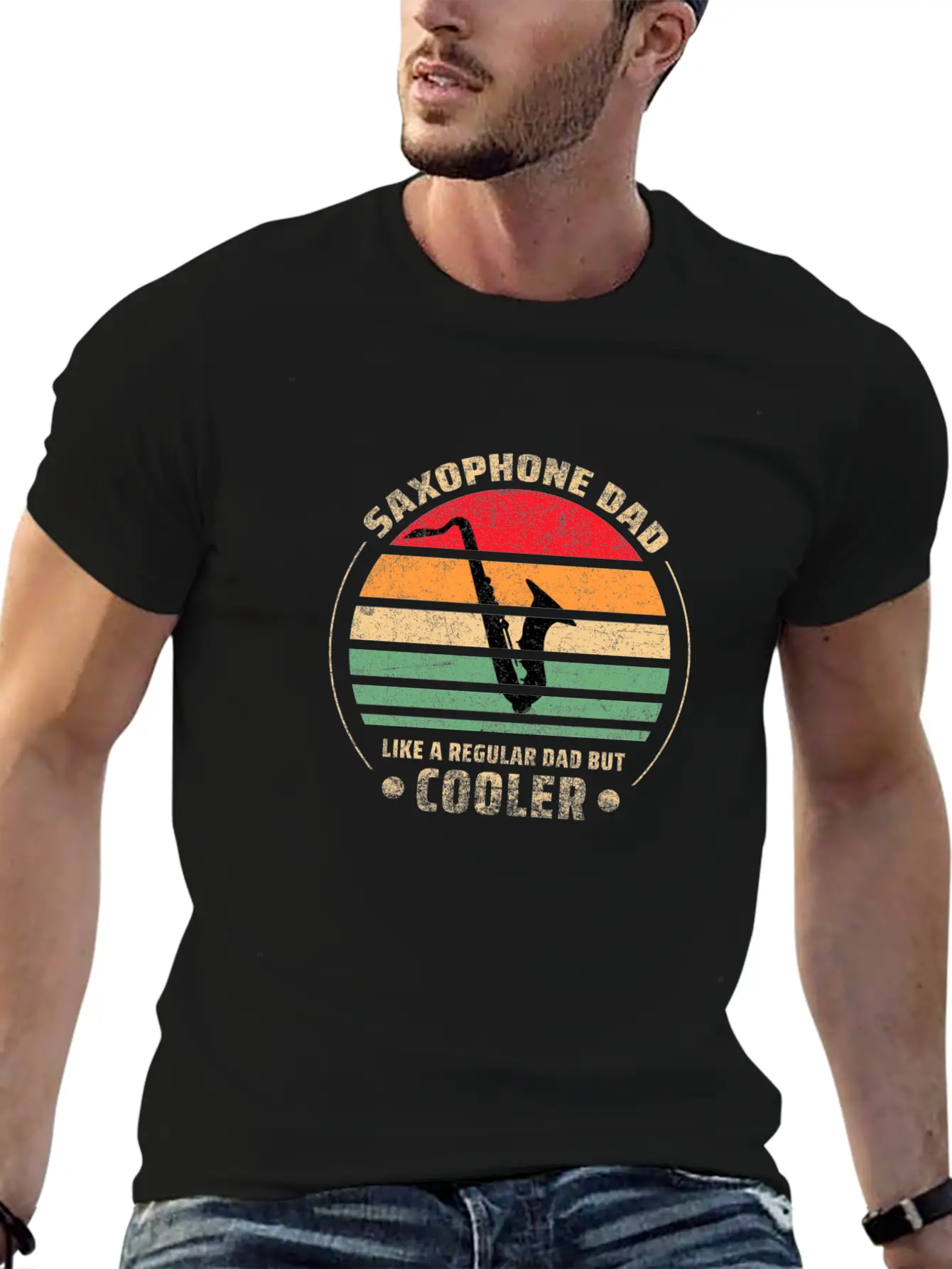 SAXOPHONE DAD Stylish Everyday T-Shirt – Unisex Basic Cotton Tee