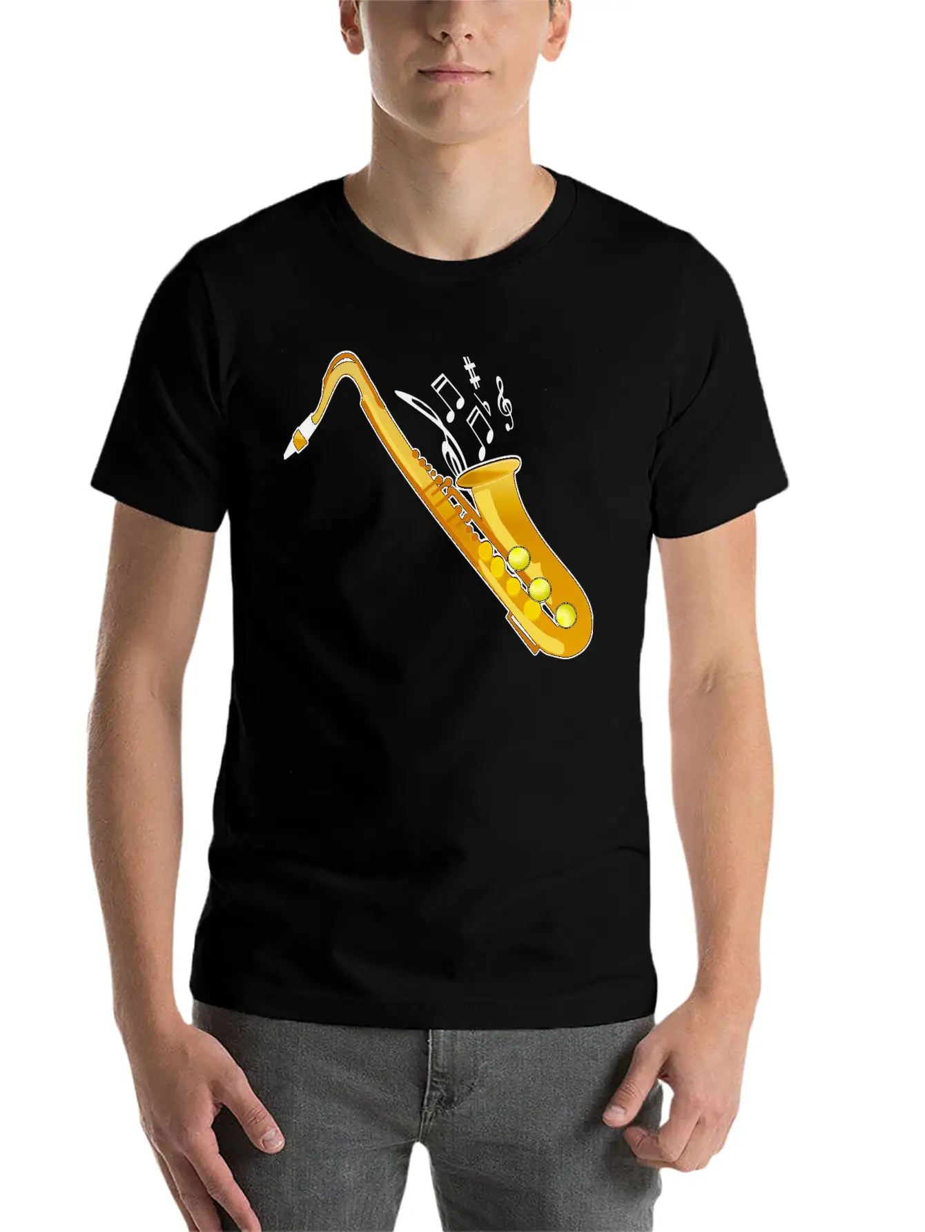 Saxophone Stylish Everyday T-Shirt – Unisex Basic Cotton Tee