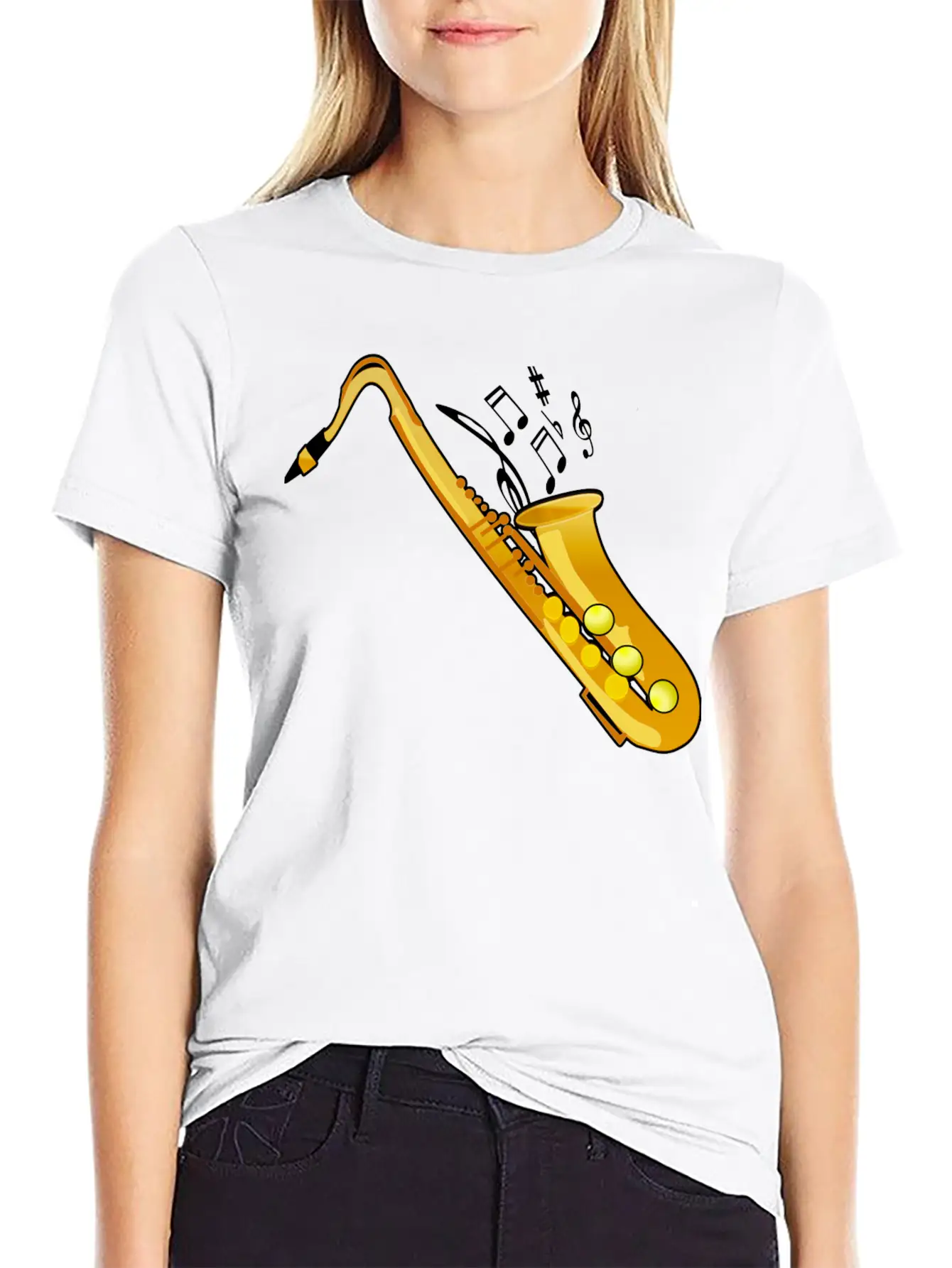 Saxophone Stylish Everyday T-Shirt – Unisex Basic Cotton Tee