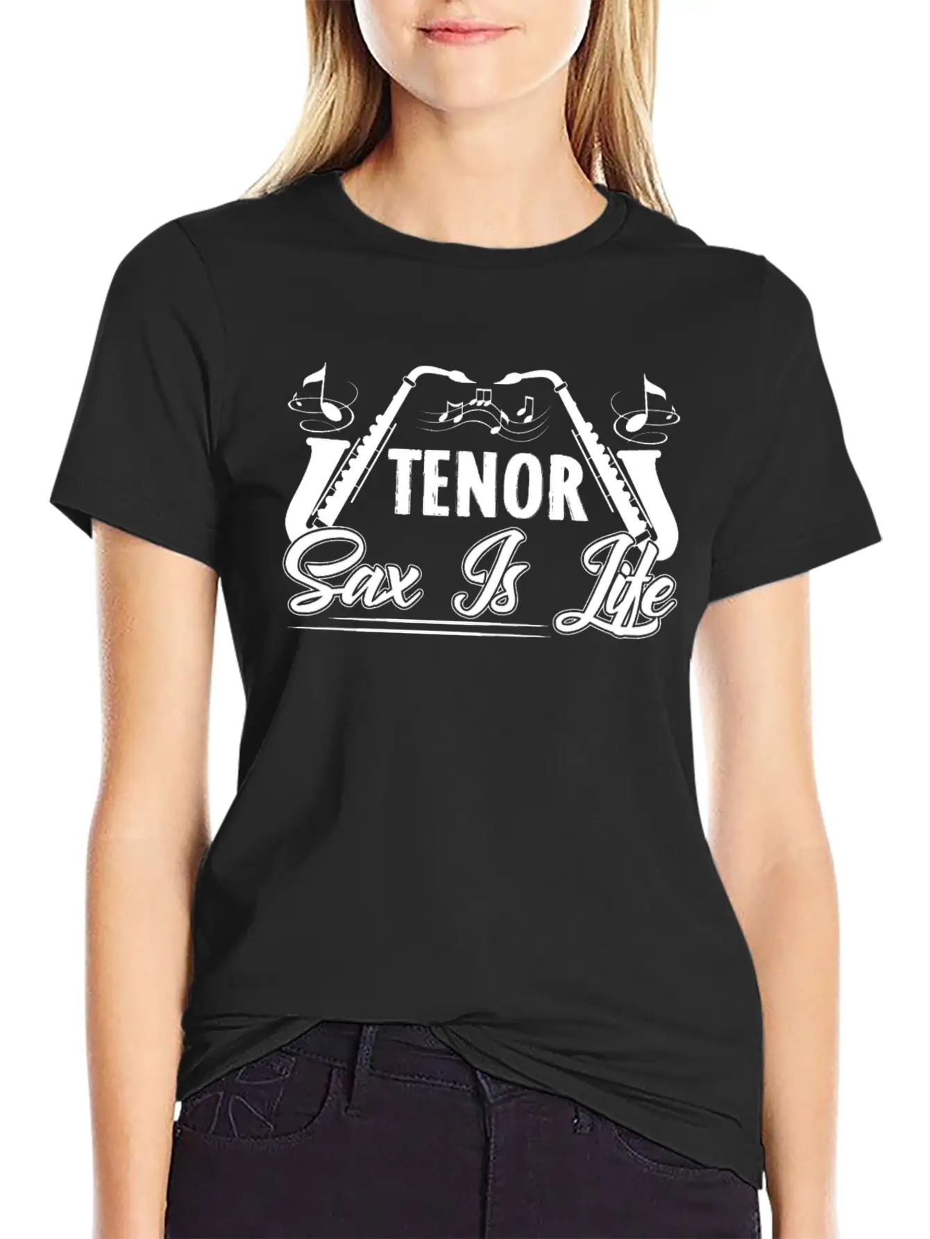 Saxophone Tenor Sax Is Life Simple Everyday Graphic Tee – Lightweight Summer Wear