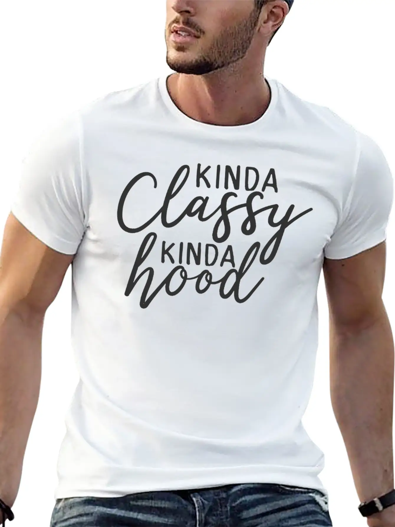 SC Kinda Classy Kinda Hood Basic Graphic T-Shirt – Daily Comfort In Soft Cotton