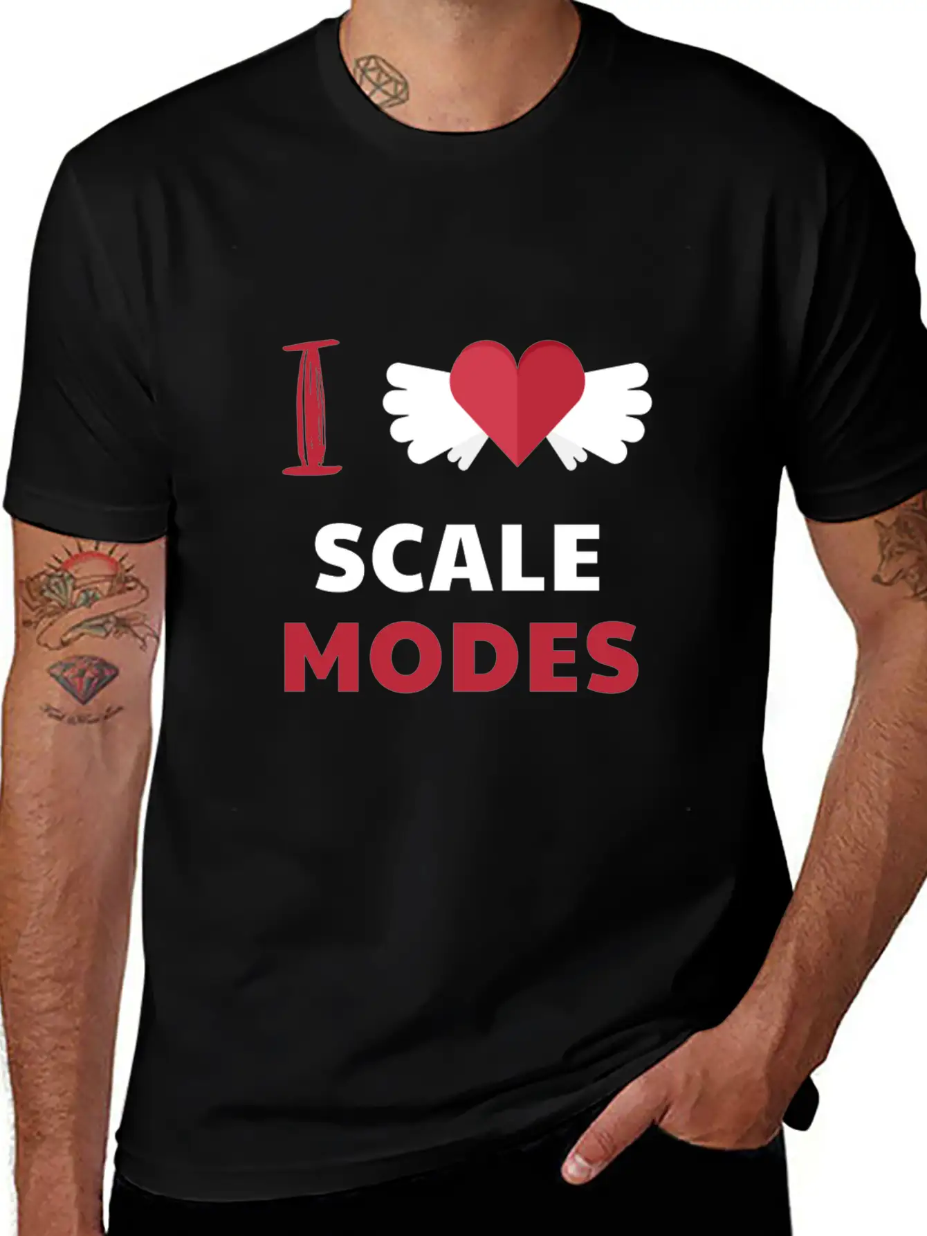 Scale Modes - I Love Scale Modes Simple Everyday Graphic Tee – Lightweight Summer Wear