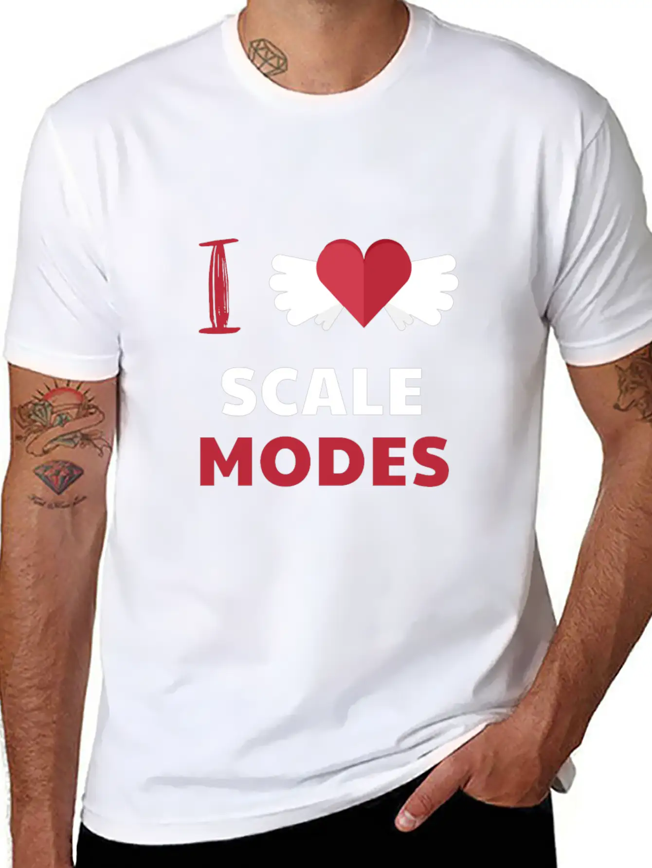 Scale Modes - I Love Scale Modes Simple Everyday Graphic Tee – Lightweight Summer Wear