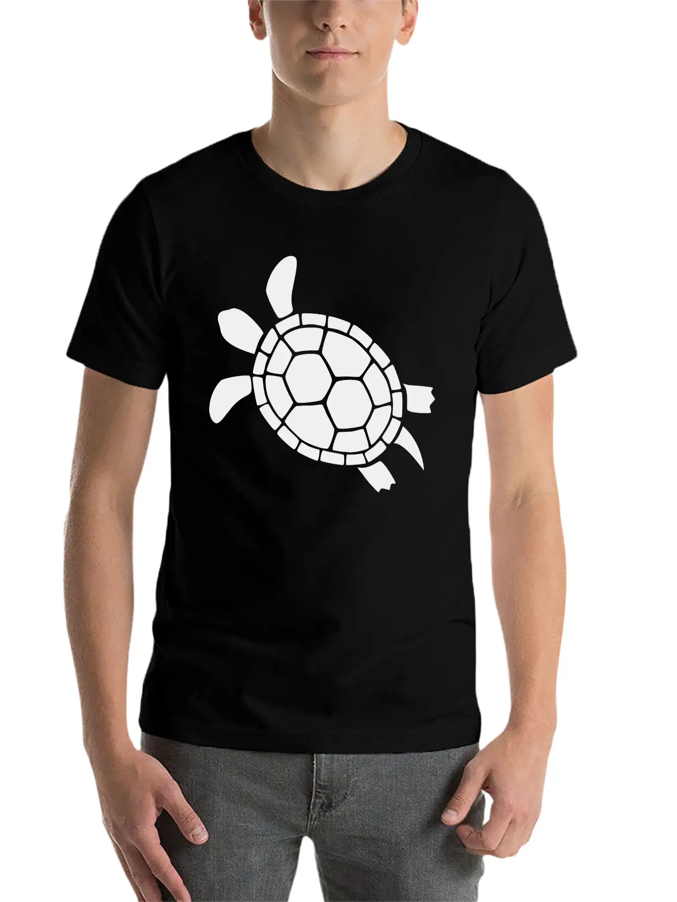 Sea Turtle Black Silhouette Relaxed Everyday Tee – Lightweight And Durable Cotton