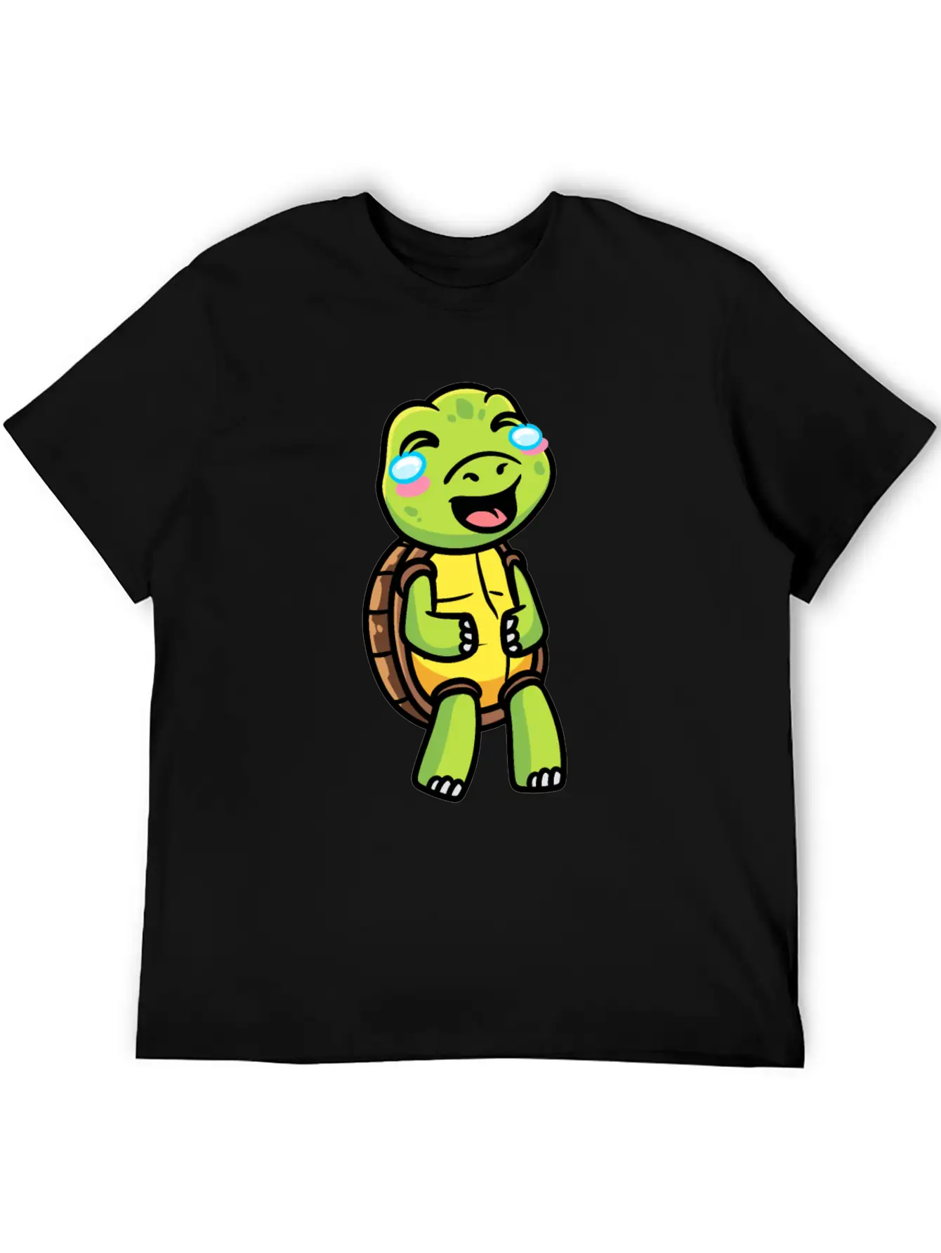 Sea Turtle Laughing Emoticon Tortoise Lover Stylish Everyday T-Shirt – Unisex Basic Cotton Tee