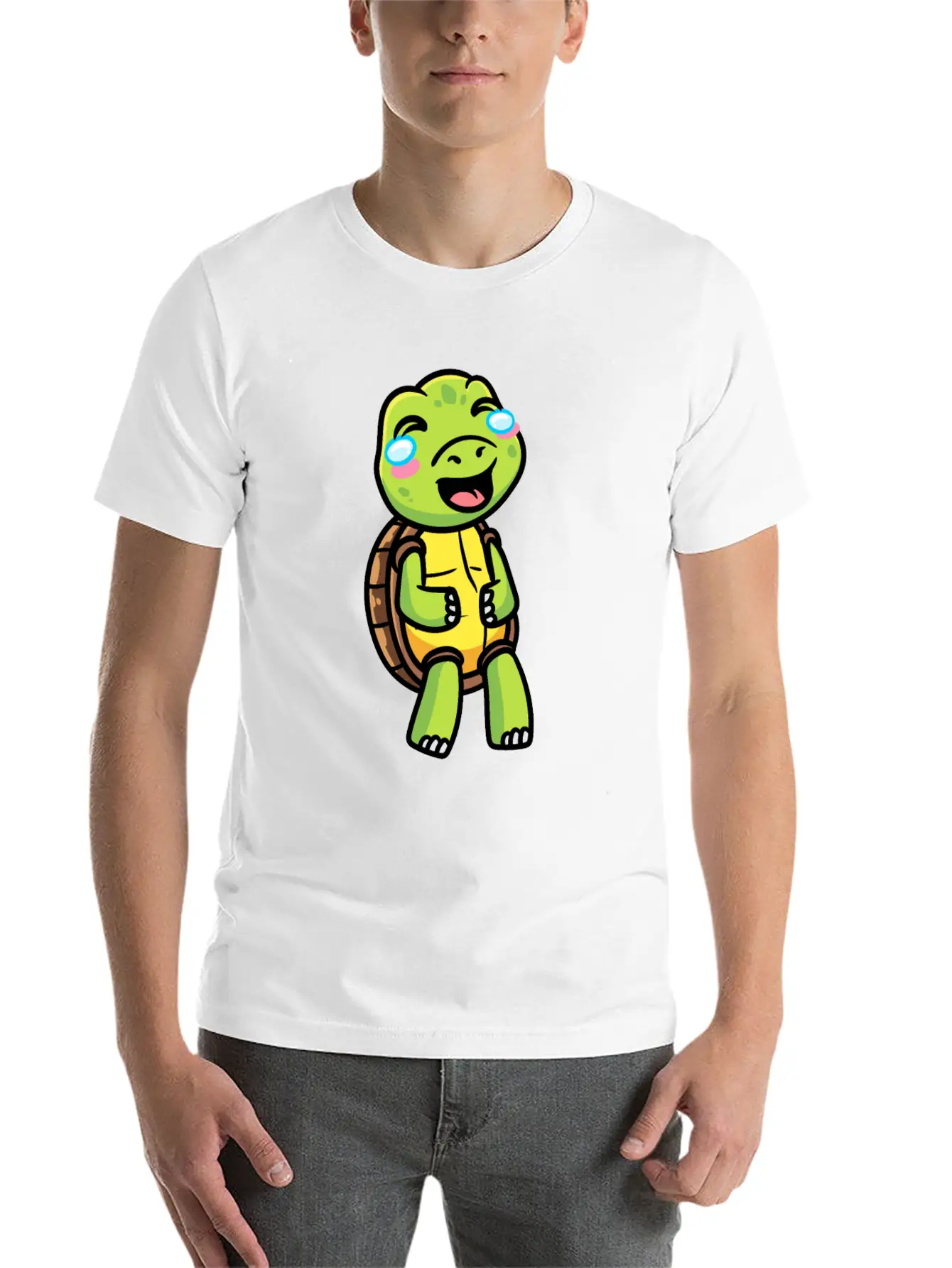 Sea Turtle Laughing Emoticon Tortoise Lover Stylish Everyday T-Shirt – Unisex Basic Cotton Tee