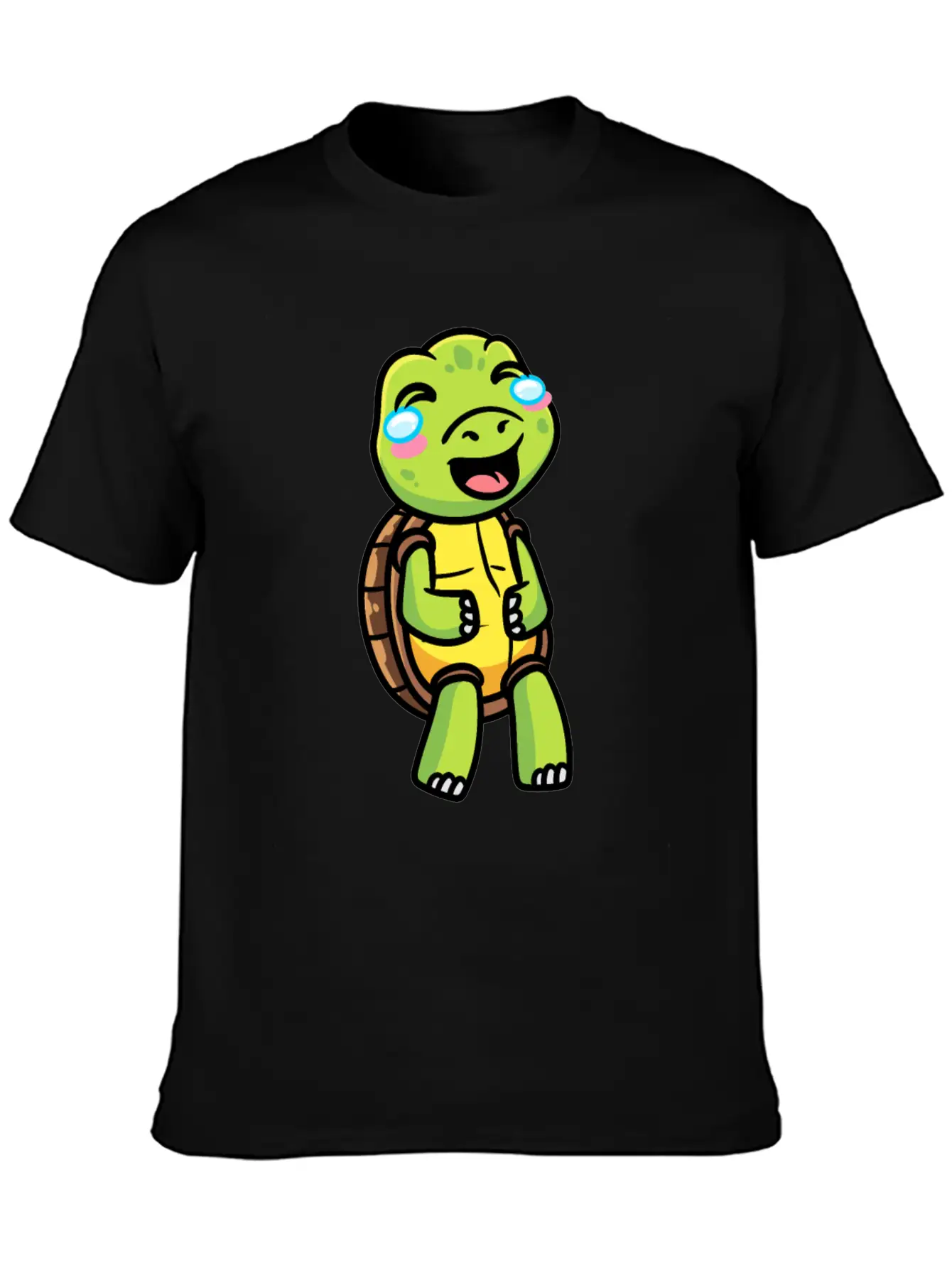 Sea Turtle Laughing Emoticon Tortoise Lover Stylish Everyday T-Shirt – Unisex Basic Cotton Tee