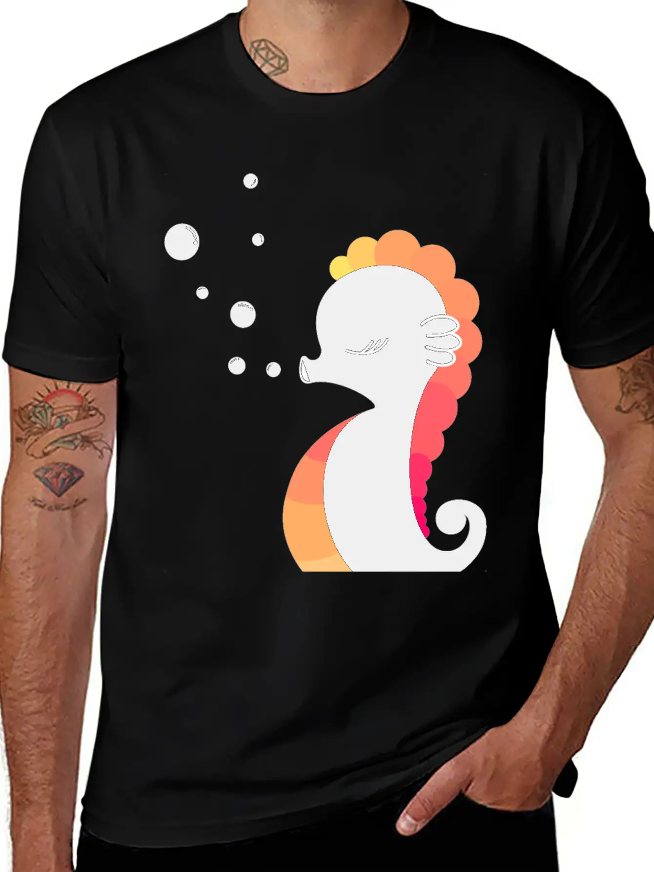 SEAHORSE REEF FISH AQUARIUM RAINBOW GIFT IDEA Essential Cotton Tee For Daily Outfits – Unisex Style