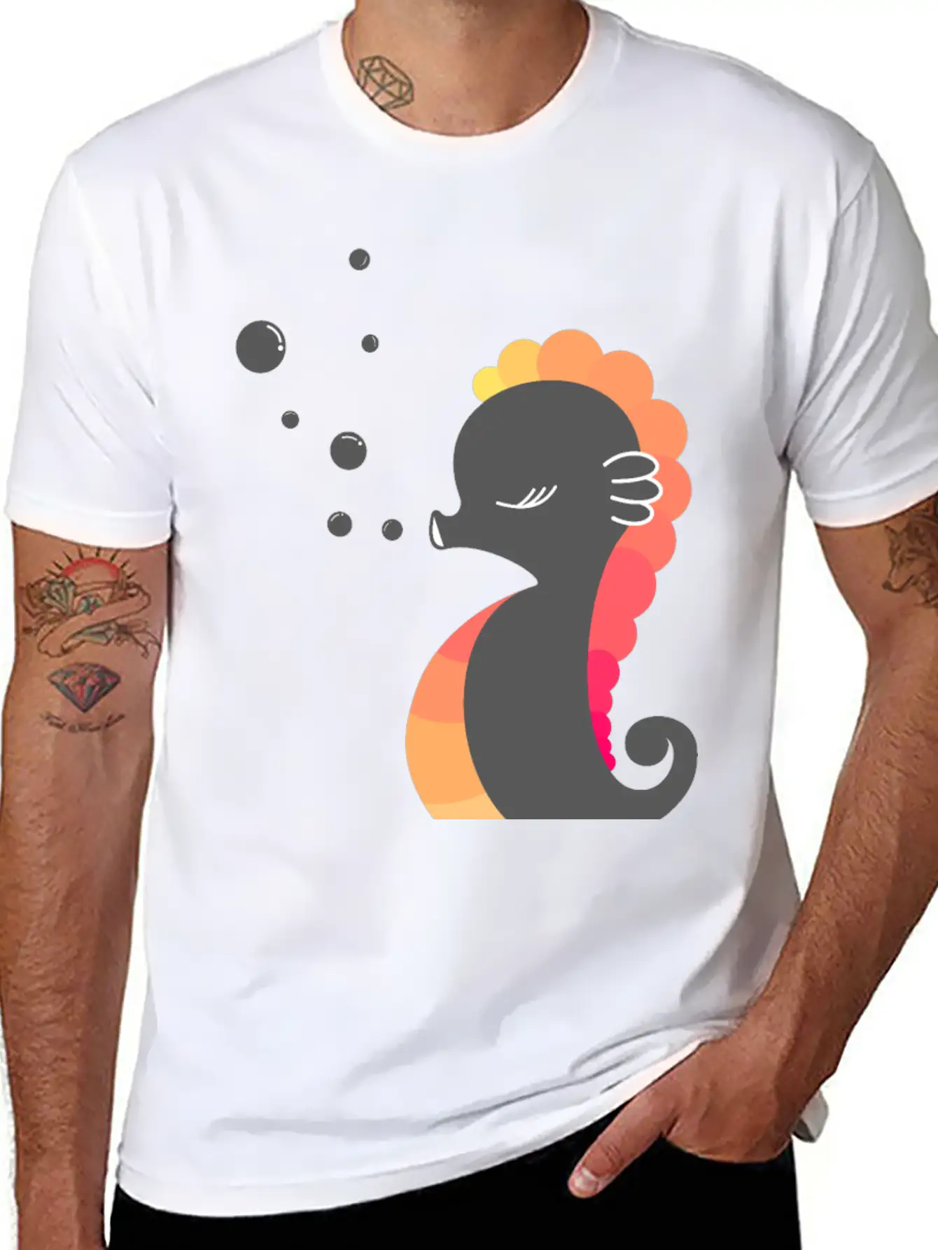 SEAHORSE REEF FISH AQUARIUM RAINBOW GIFT IDEA Essential Cotton Tee For Daily Outfits – Unisex Style