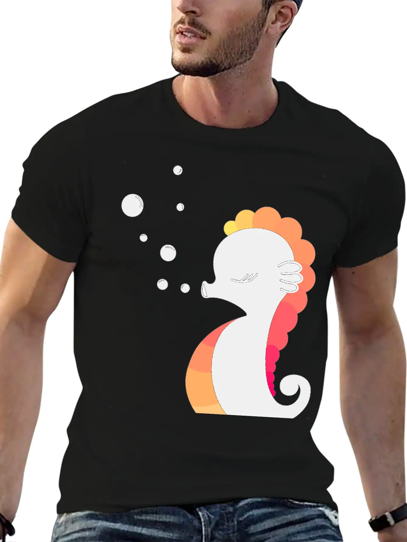 SEAHORSE REEF FISH AQUARIUM RAINBOW GIFT IDEA Essential Cotton Tee For Daily Outfits – Unisex Style