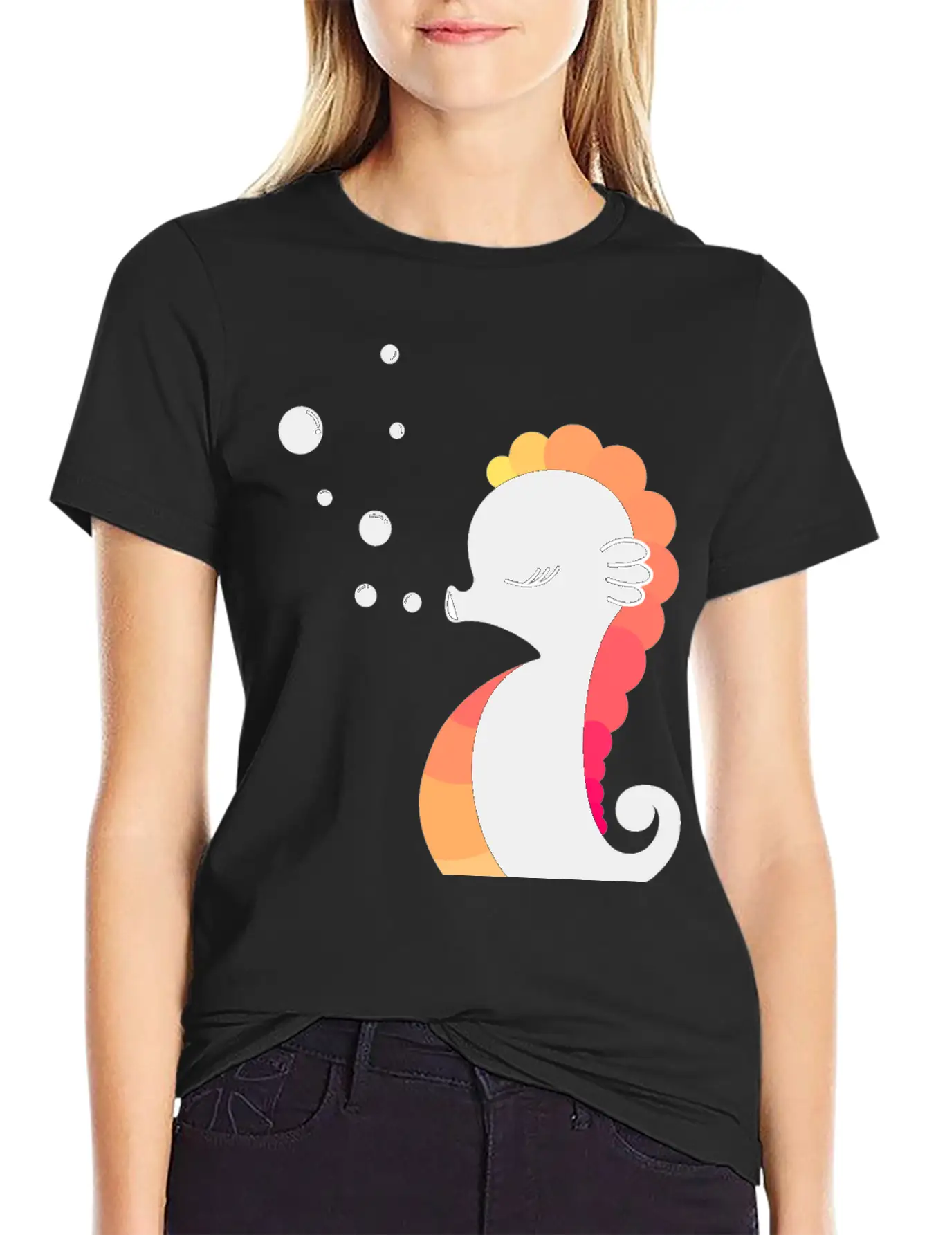SEAHORSE REEF FISH AQUARIUM RAINBOW GIFT IDEA Essential Cotton Tee For Daily Outfits – Unisex Style