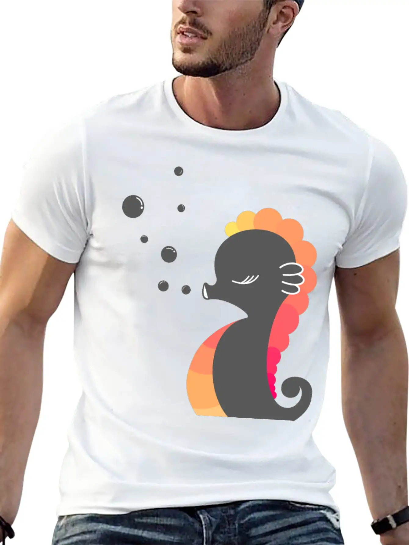 SEAHORSE REEF FISH AQUARIUM RAINBOW GIFT IDEA Essential Cotton Tee For Daily Outfits – Unisex Style