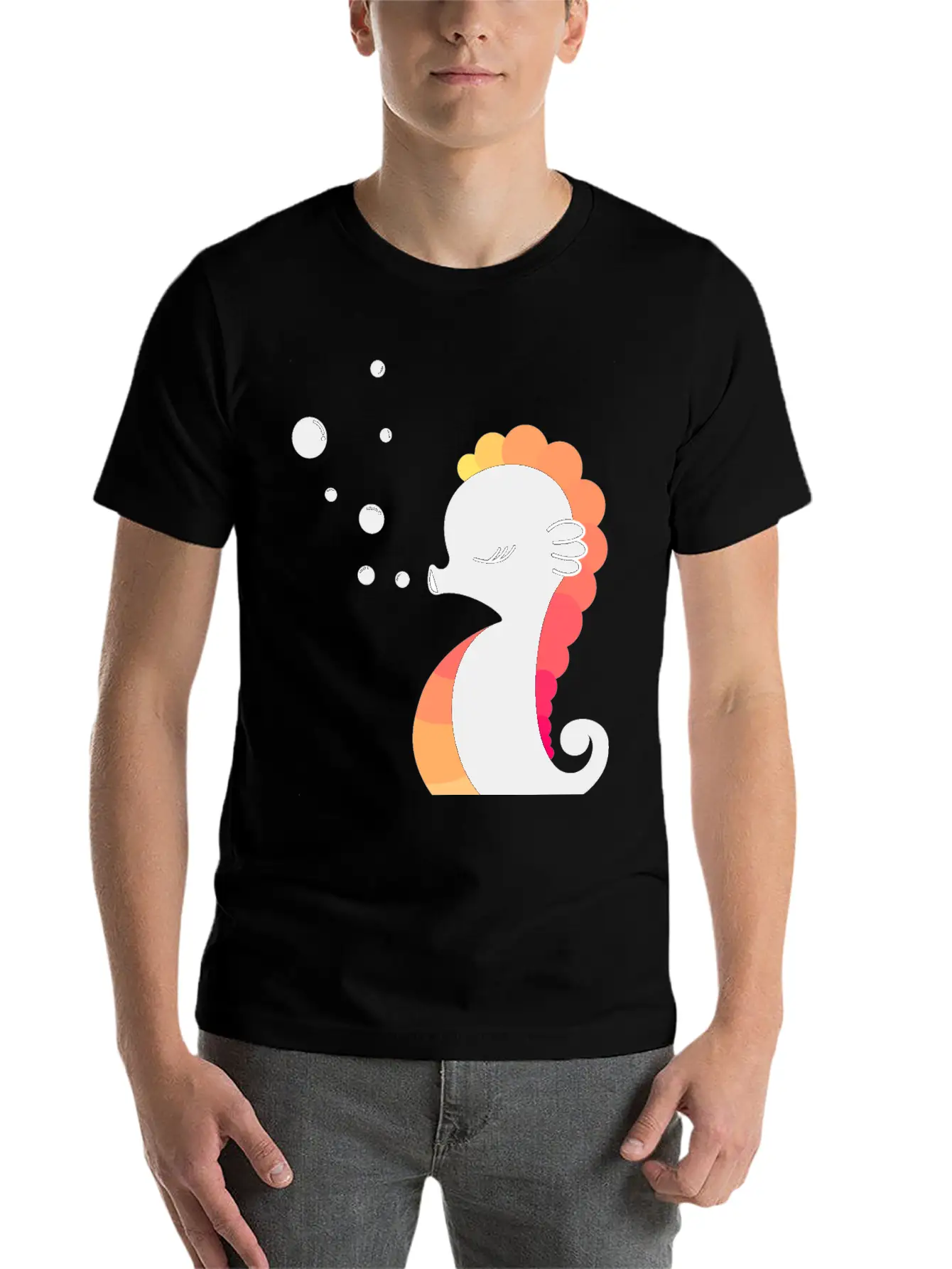 SEAHORSE REEF FISH AQUARIUM RAINBOW GIFT IDEA Essential Cotton Tee For Daily Outfits – Unisex Style