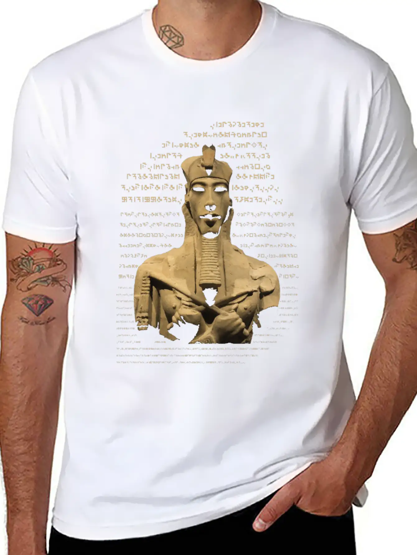 Secret Symbols Akhenaten Rosetta Stone Basic Graphic T-Shirt – Daily Comfort In Soft Cotton