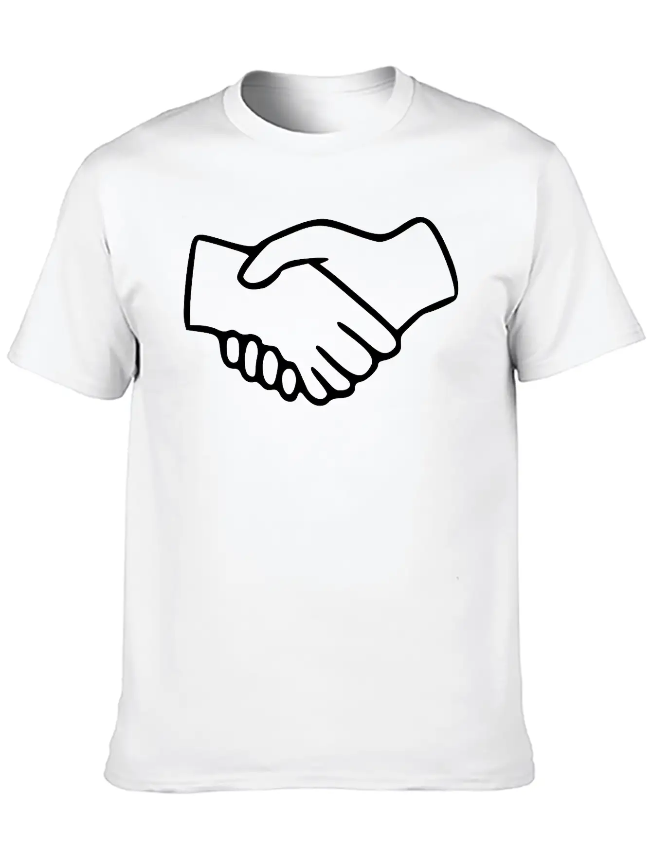 Shaking Hands Emojis Sketch Stylish Everyday T-Shirt – Unisex Basic Cotton Tee