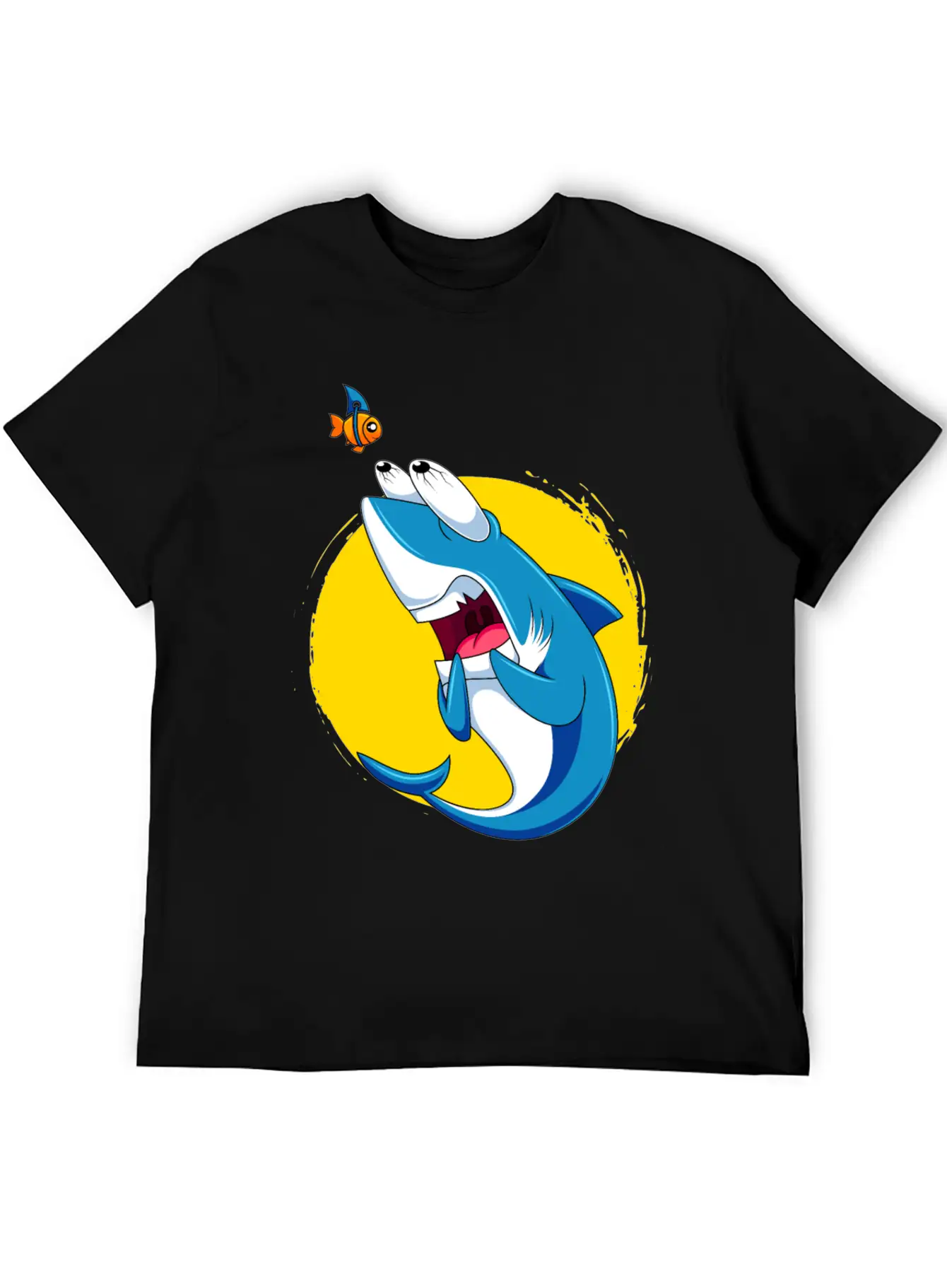 Shark With Fear Of Sharks Shark Fear Funny Shark Basic Graphic T-Shirt – Daily Comfort In Soft Cotton