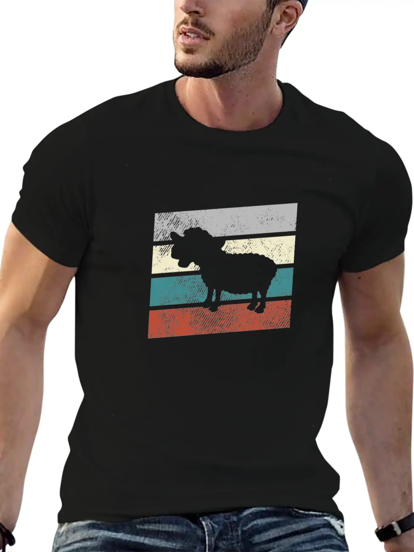 Sheep Retro Stylish Everyday T-Shirt – Unisex Basic Cotton Tee