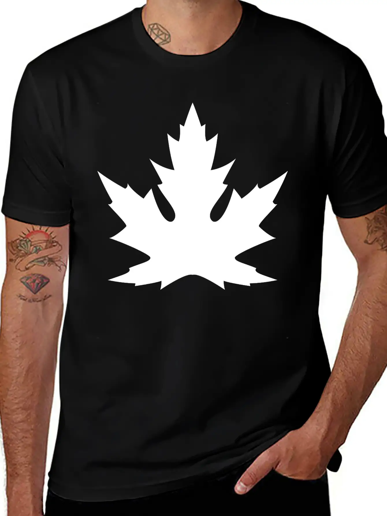 'Silver' Canadian Maple Leaf Basic Graphic T-Shirt – Daily Comfort In Soft Cotton