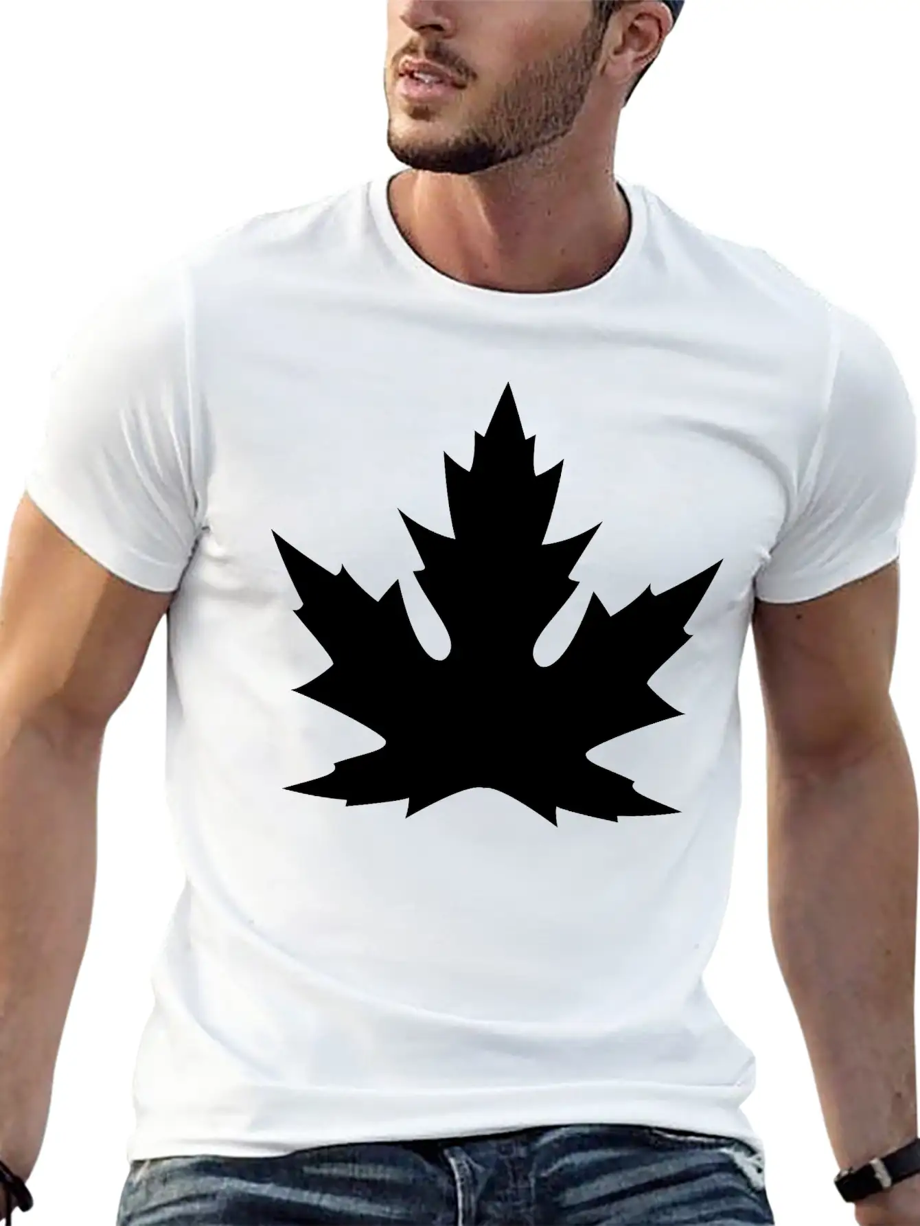'Silver' Canadian Maple Leaf Basic Graphic T-Shirt – Daily Comfort In Soft Cotton