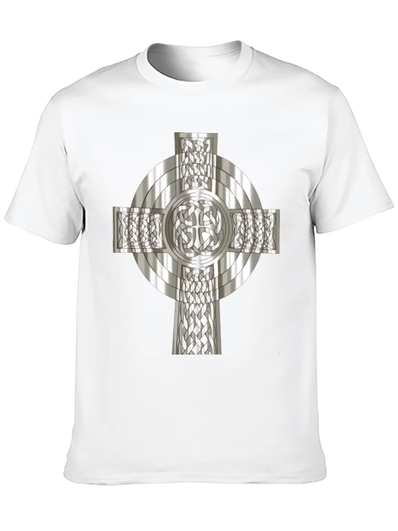 Silver Celtic Cross Stylish Everyday T-Shirt – Unisex Basic Cotton Tee
