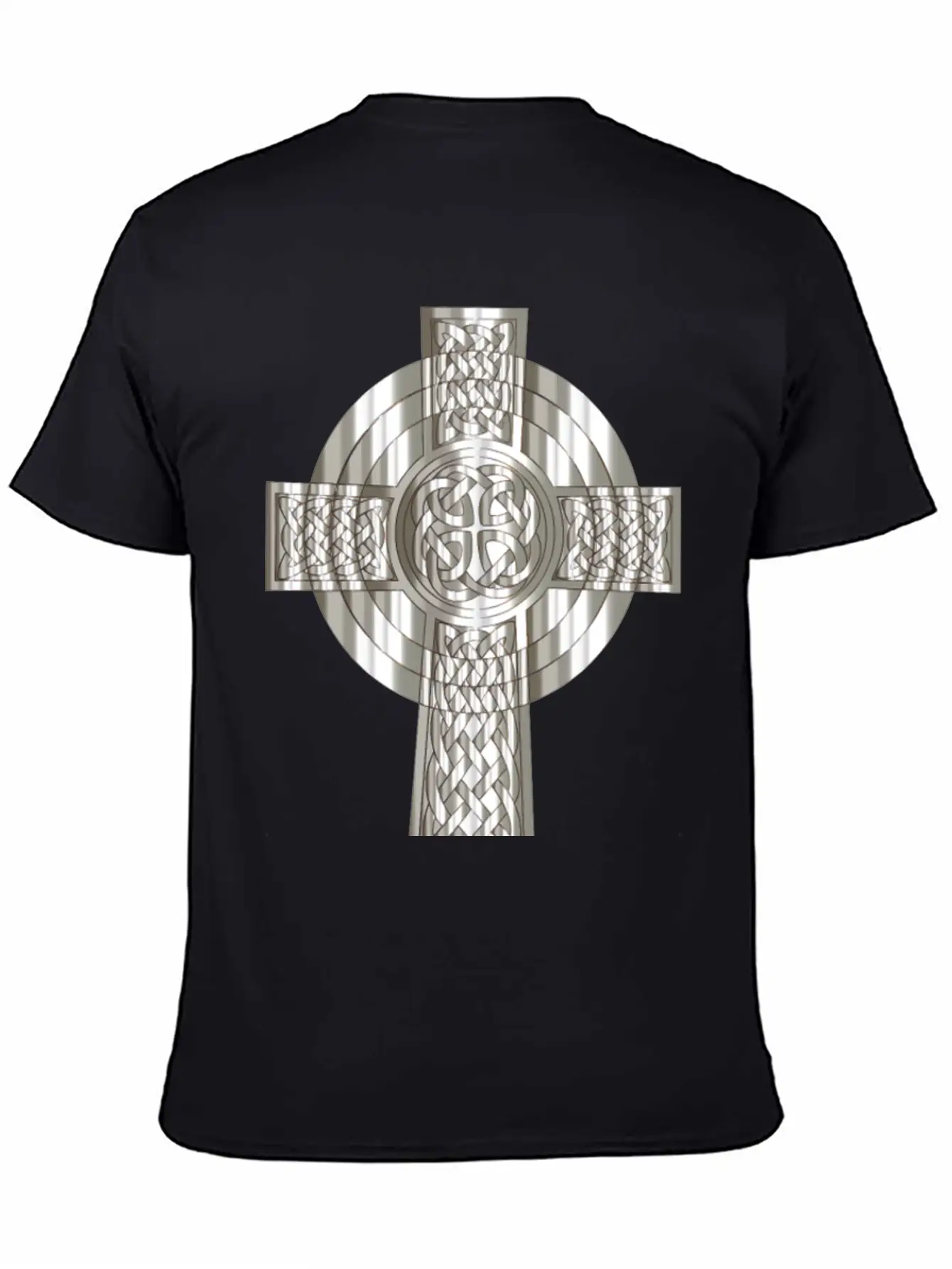 Silver Celtic Cross Stylish Everyday T-Shirt – Unisex Basic Cotton Tee