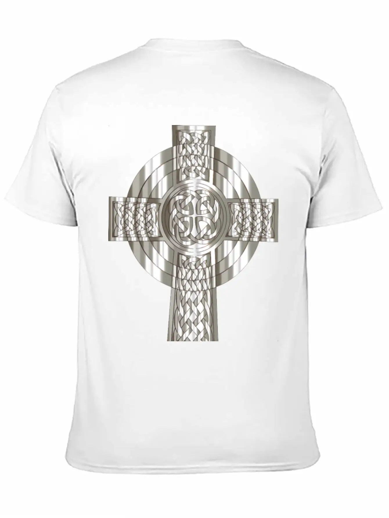 Silver Celtic Cross Stylish Everyday T-Shirt – Unisex Basic Cotton Tee