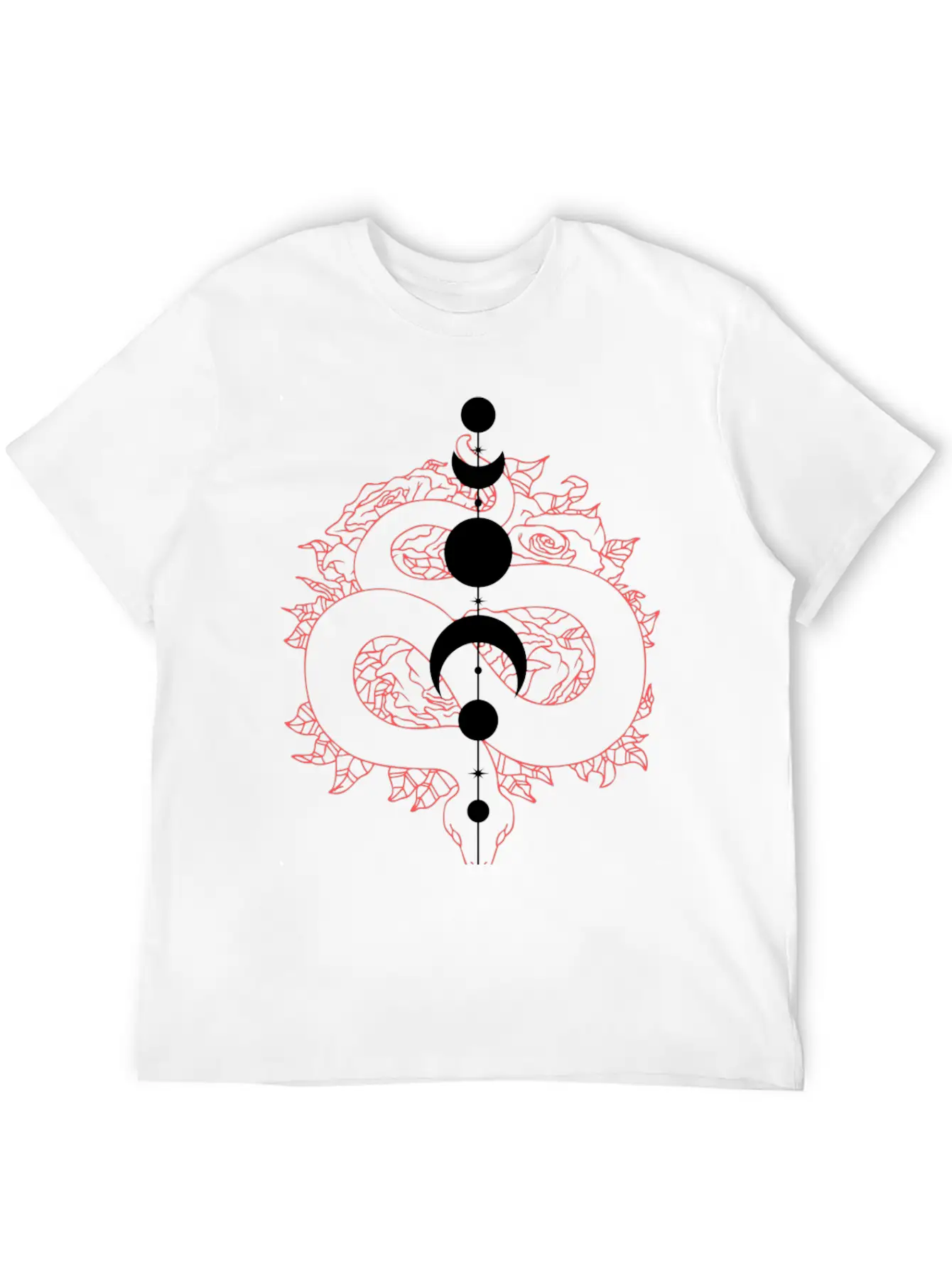 Simple Design Red And Black Snake With Chips Stylish Everyday T-Shirt – Unisex Basic Cotton Tee