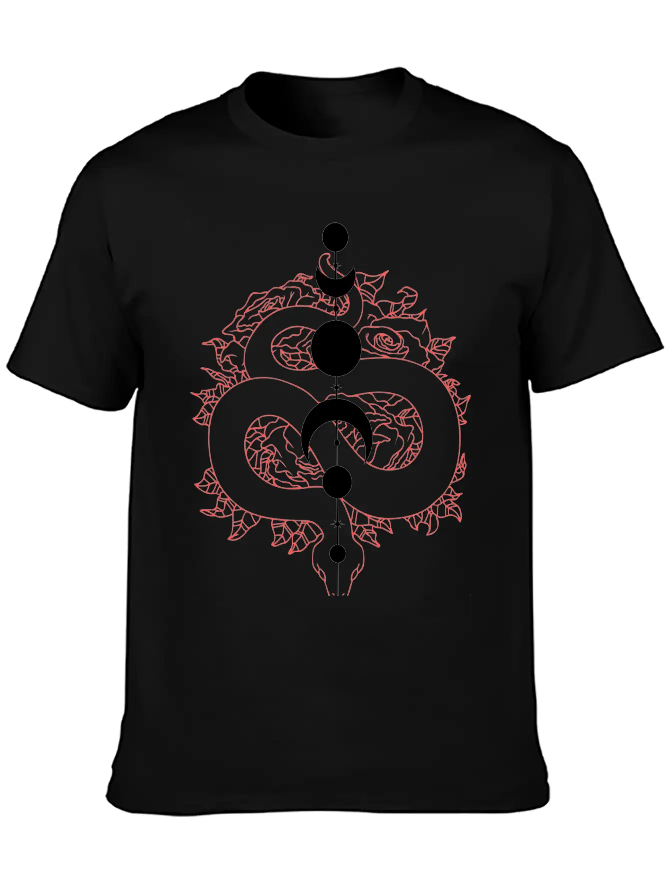 Simple Design Red And Black Snake With Chips Stylish Everyday T-Shirt – Unisex Basic Cotton Tee