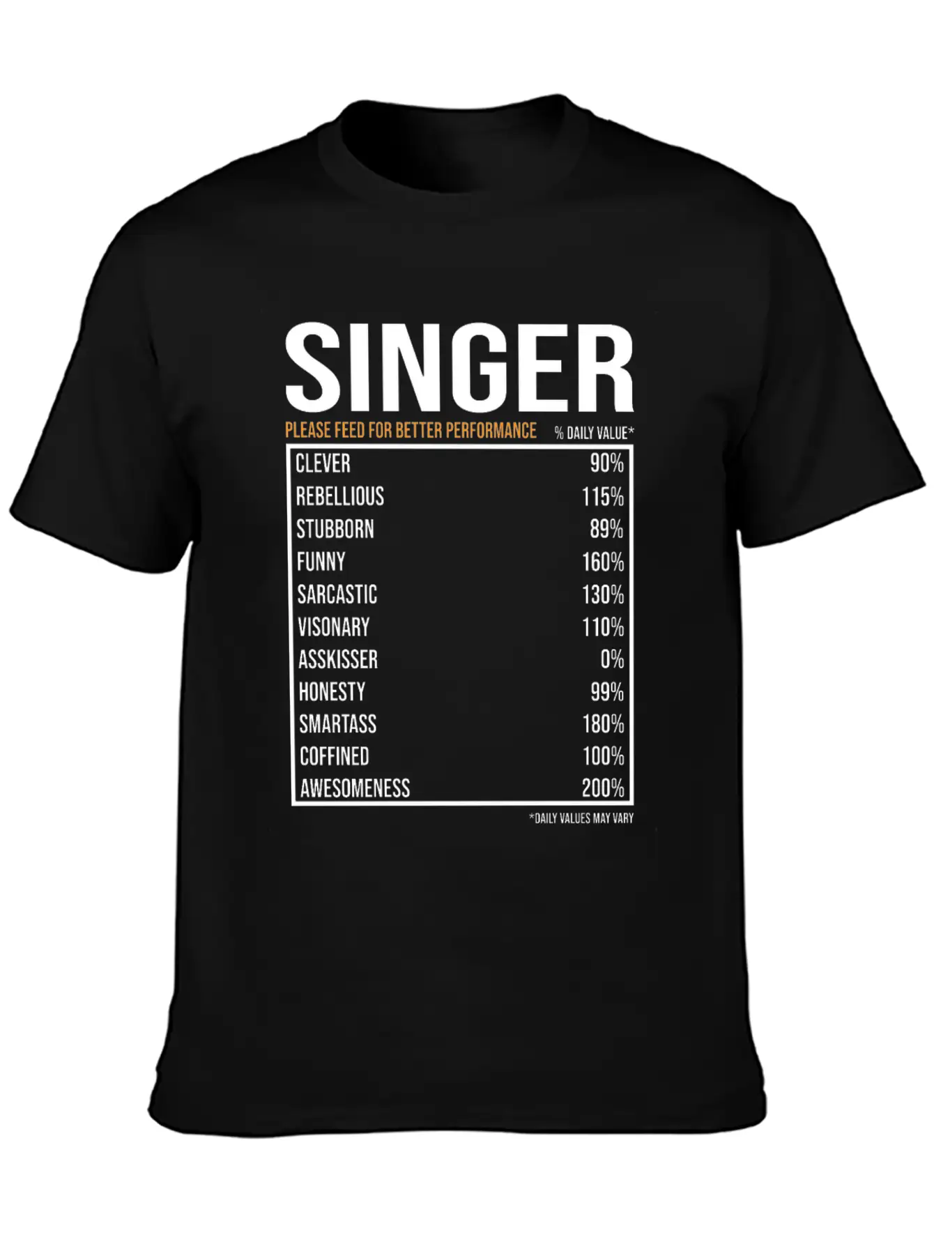 Singer Daily Value Funny Singer Stylish Everyday T-Shirt – Unisex Basic Cotton Tee