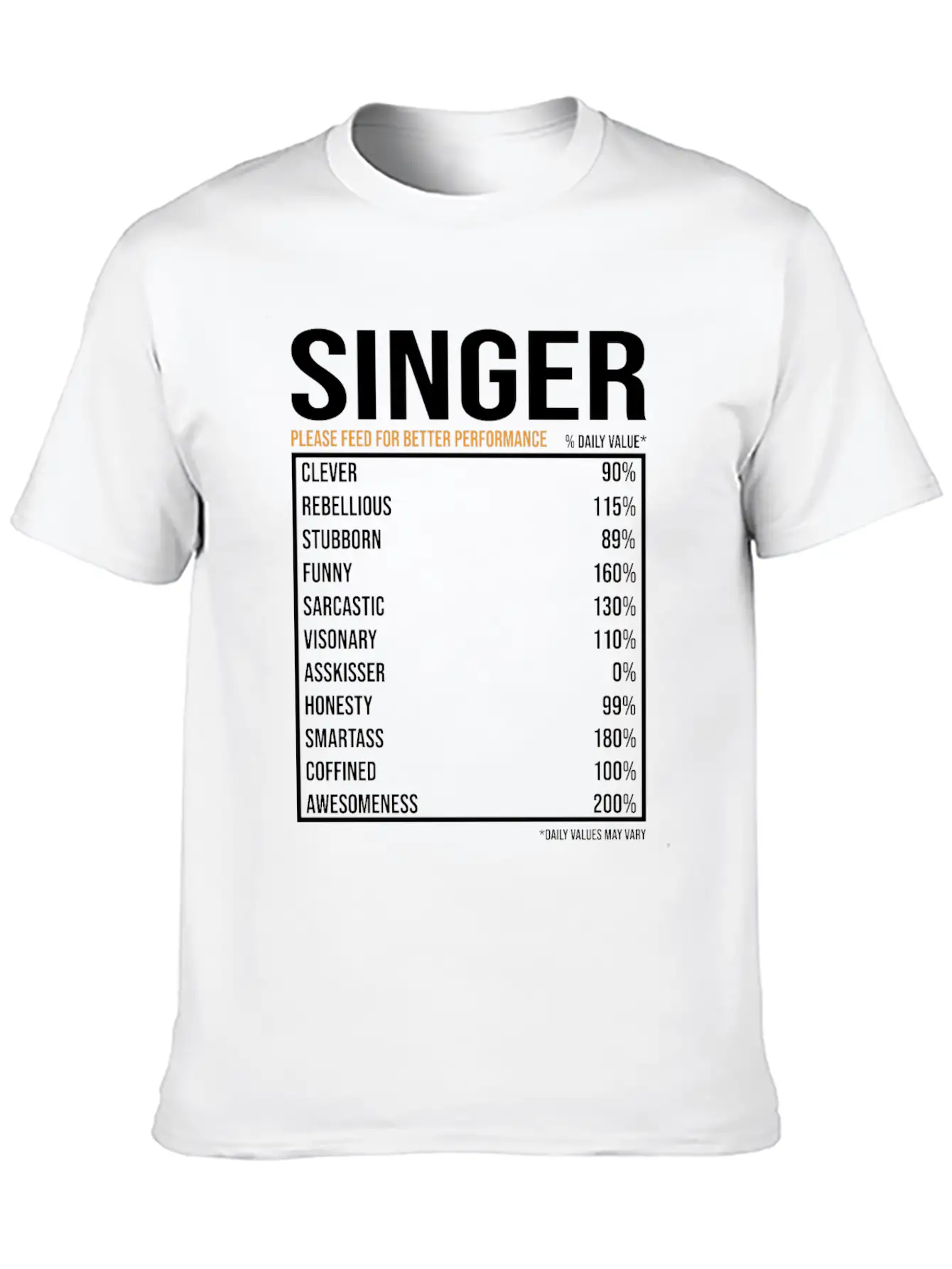 Singer Daily Value Funny Singer Stylish Everyday T-Shirt – Unisex Basic Cotton Tee