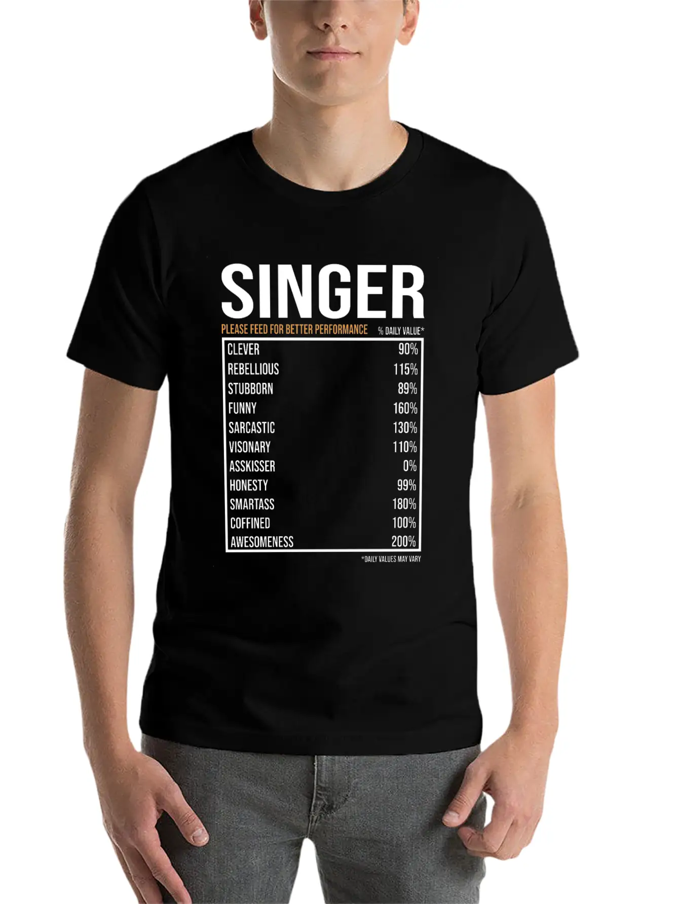 Singer Daily Value Funny Singer Stylish Everyday T-Shirt – Unisex Basic Cotton Tee