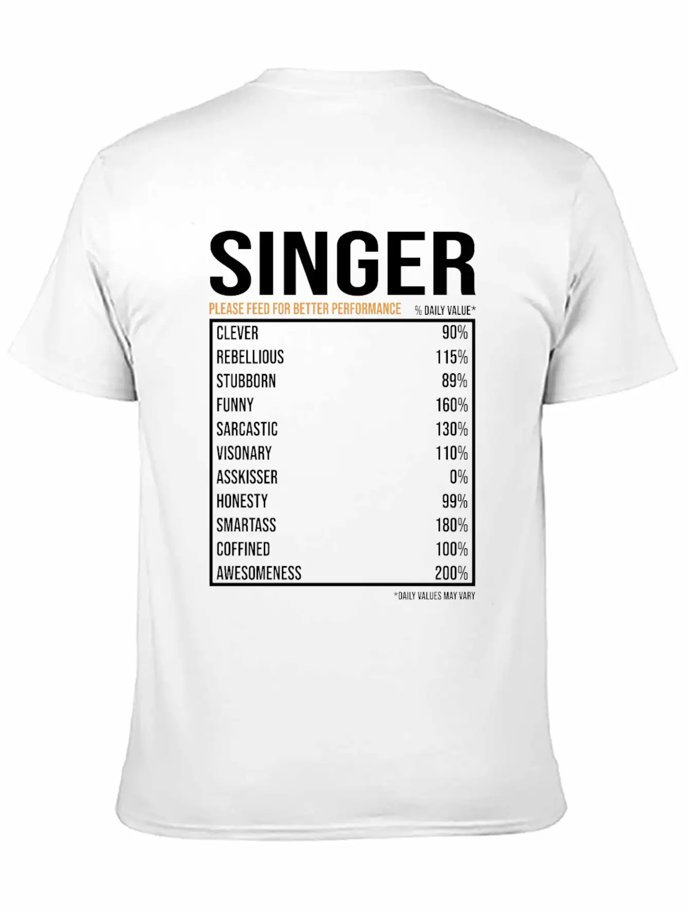 Singer Daily Value Funny Singer Stylish Everyday T-Shirt – Unisex Basic Cotton Tee