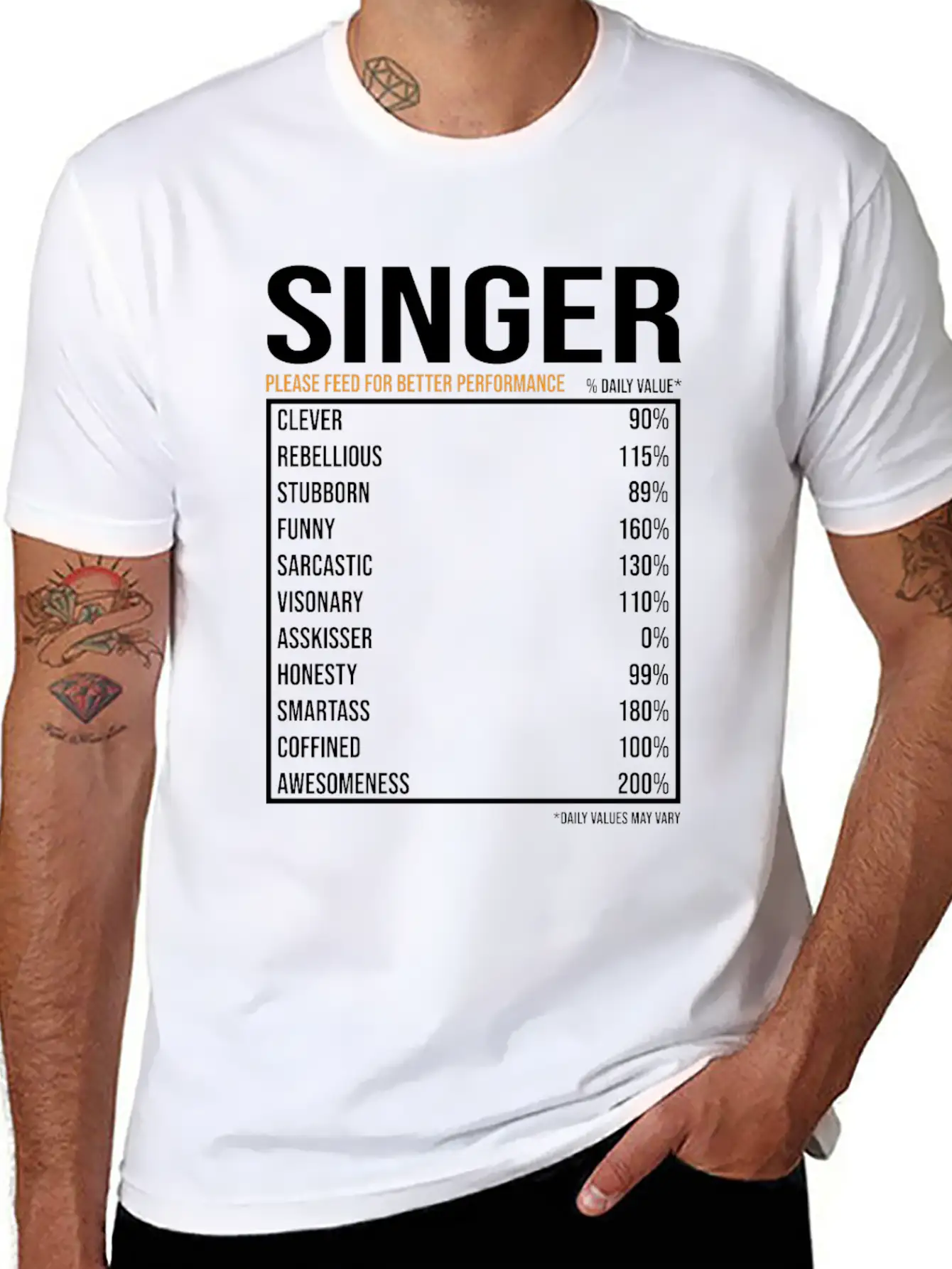 Singer Daily Value Funny Singer Stylish Everyday T-Shirt – Unisex Basic Cotton Tee