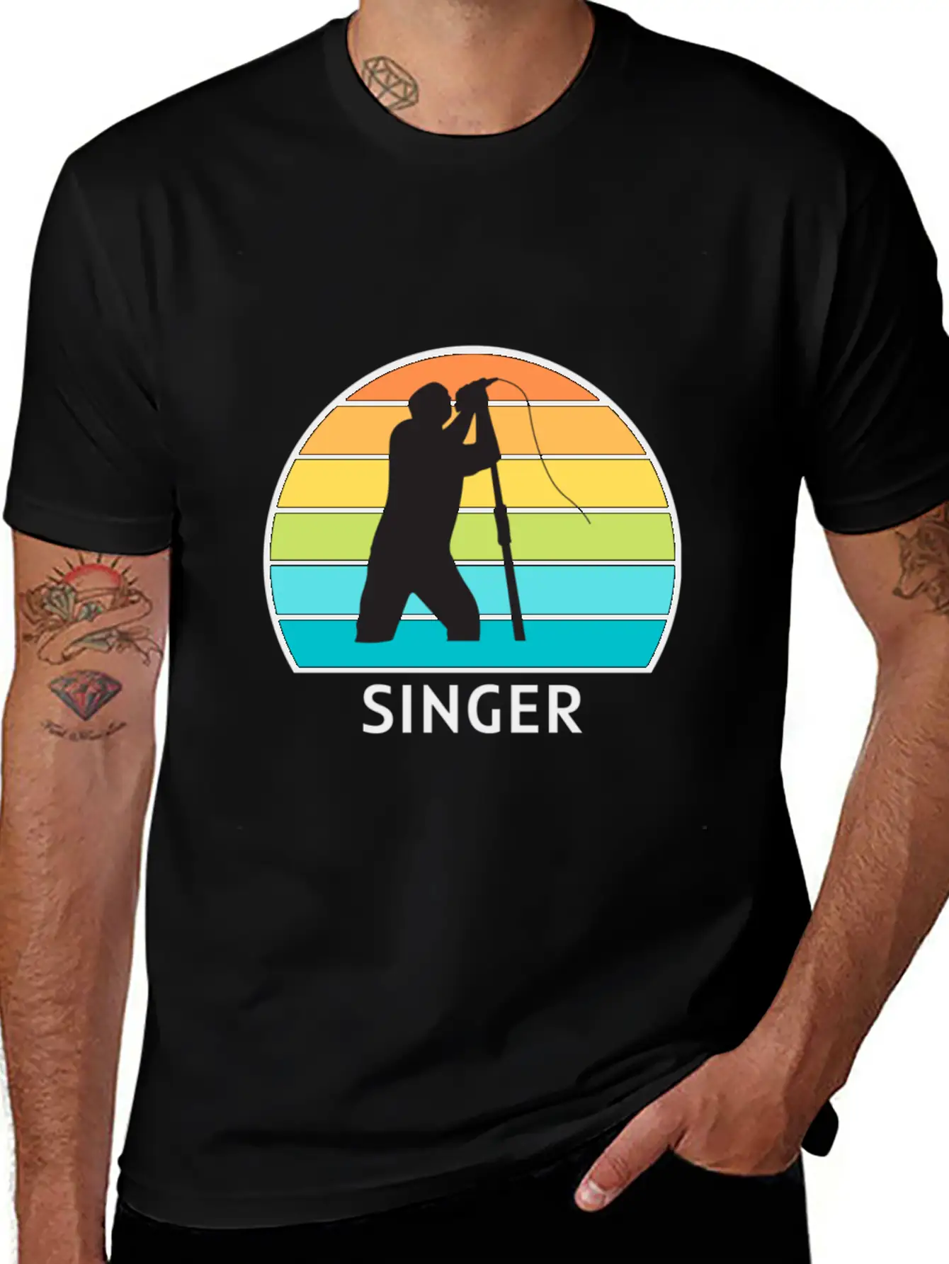 Singer Retro Design Simple Everyday Graphic Tee – Lightweight Summer Wear