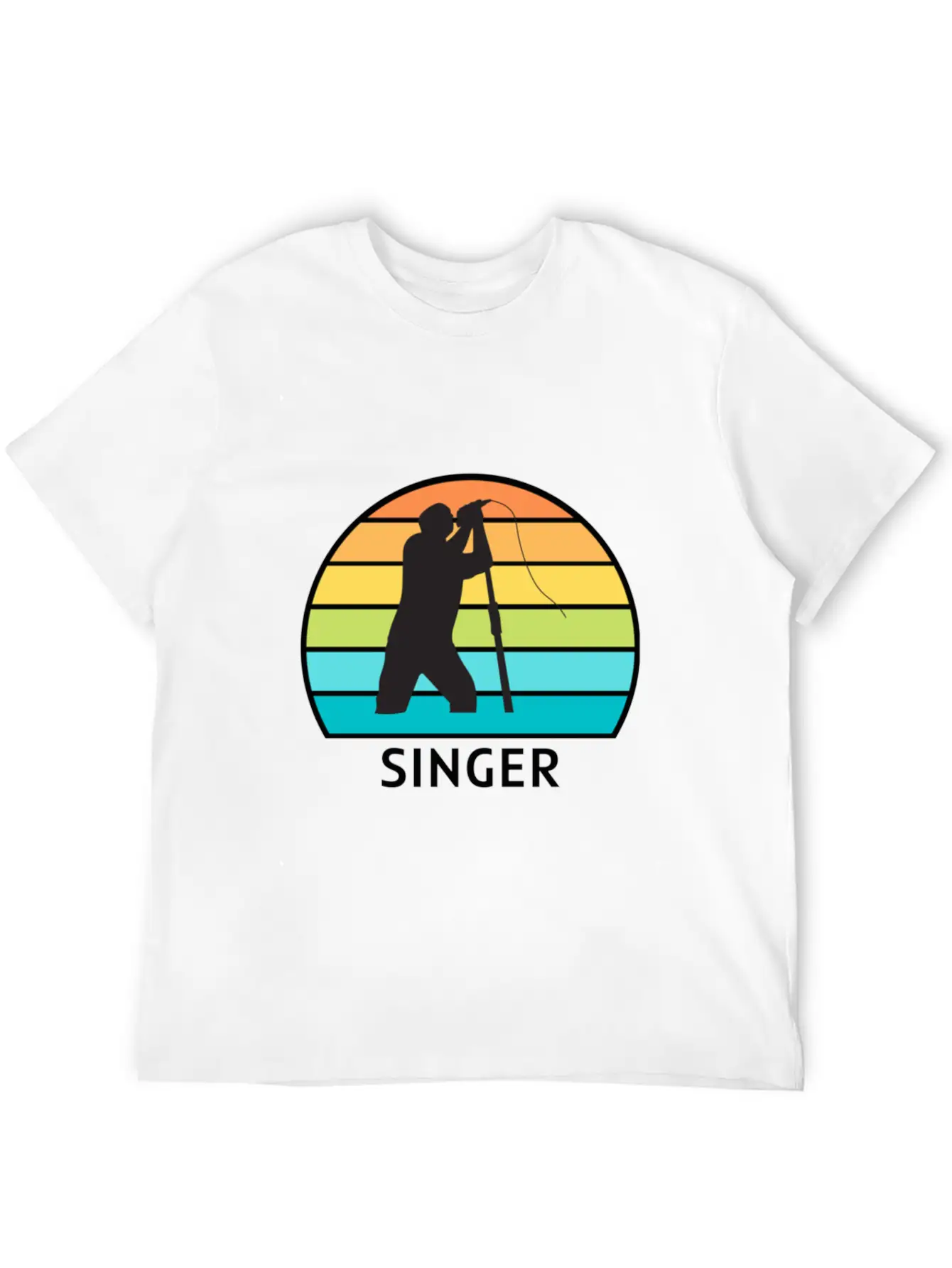 Singer Retro Design Simple Everyday Graphic Tee – Lightweight Summer Wear