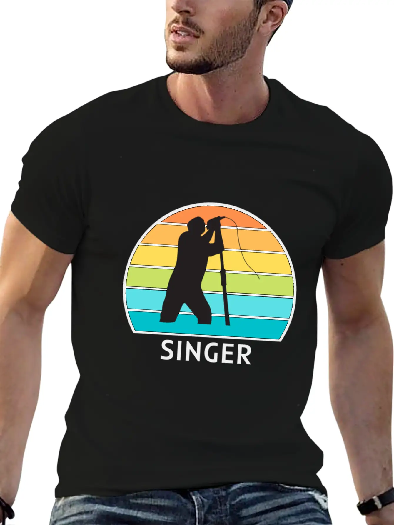 Singer Retro Design Simple Everyday Graphic Tee – Lightweight Summer Wear