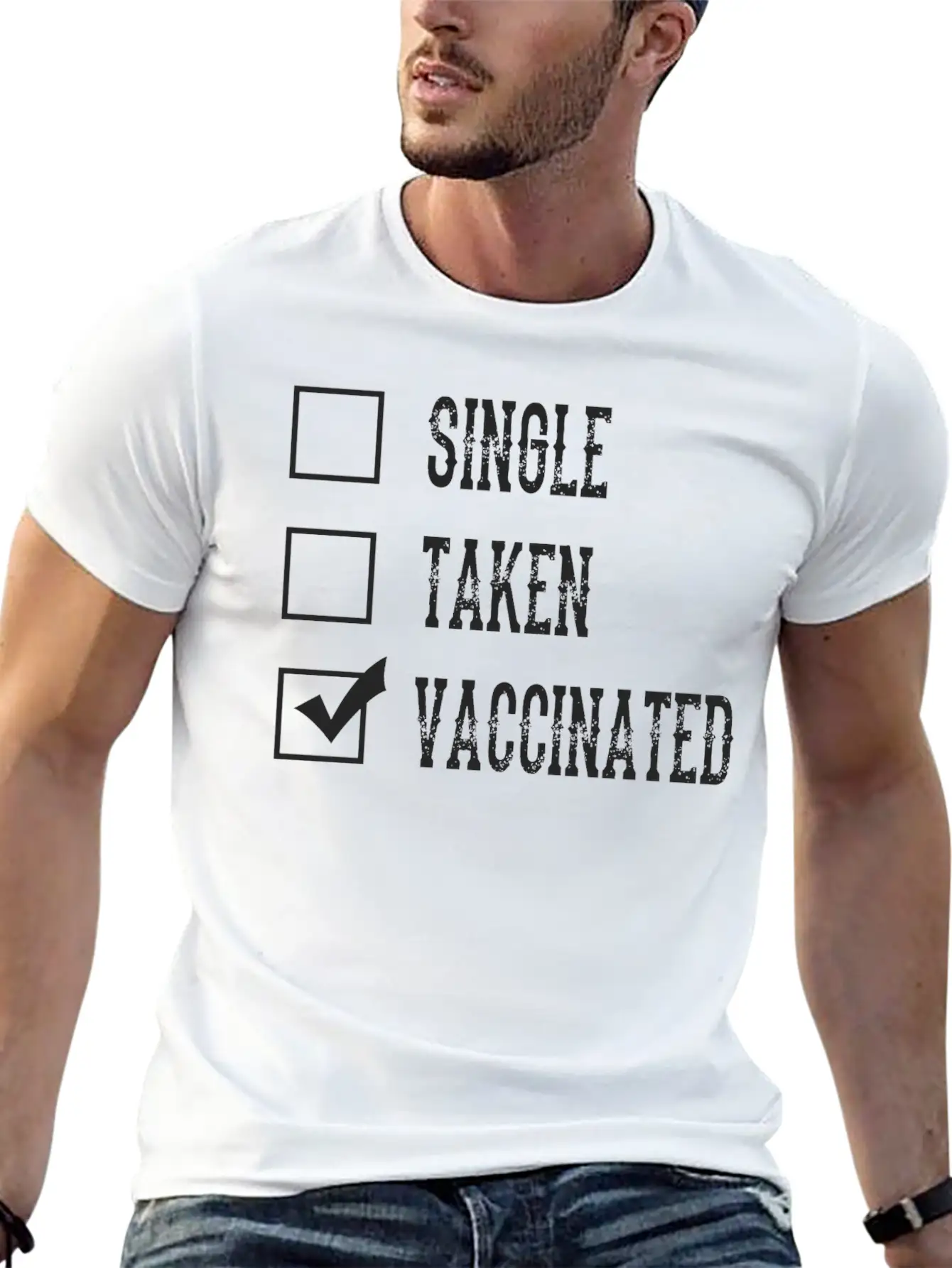 Single Taken Vaccinated Check Mark Pro Vaccination Basic Graphic T-Shirt – Daily Comfort In Soft Cotton