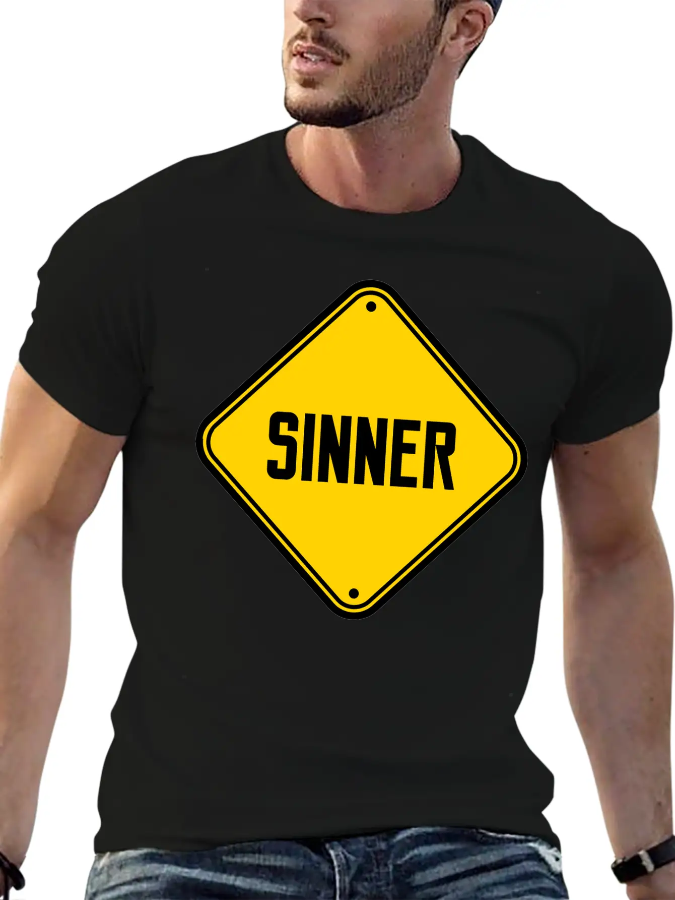 Sinner Note Sign Stylish Everyday T-Shirt – Unisex Basic Cotton Tee